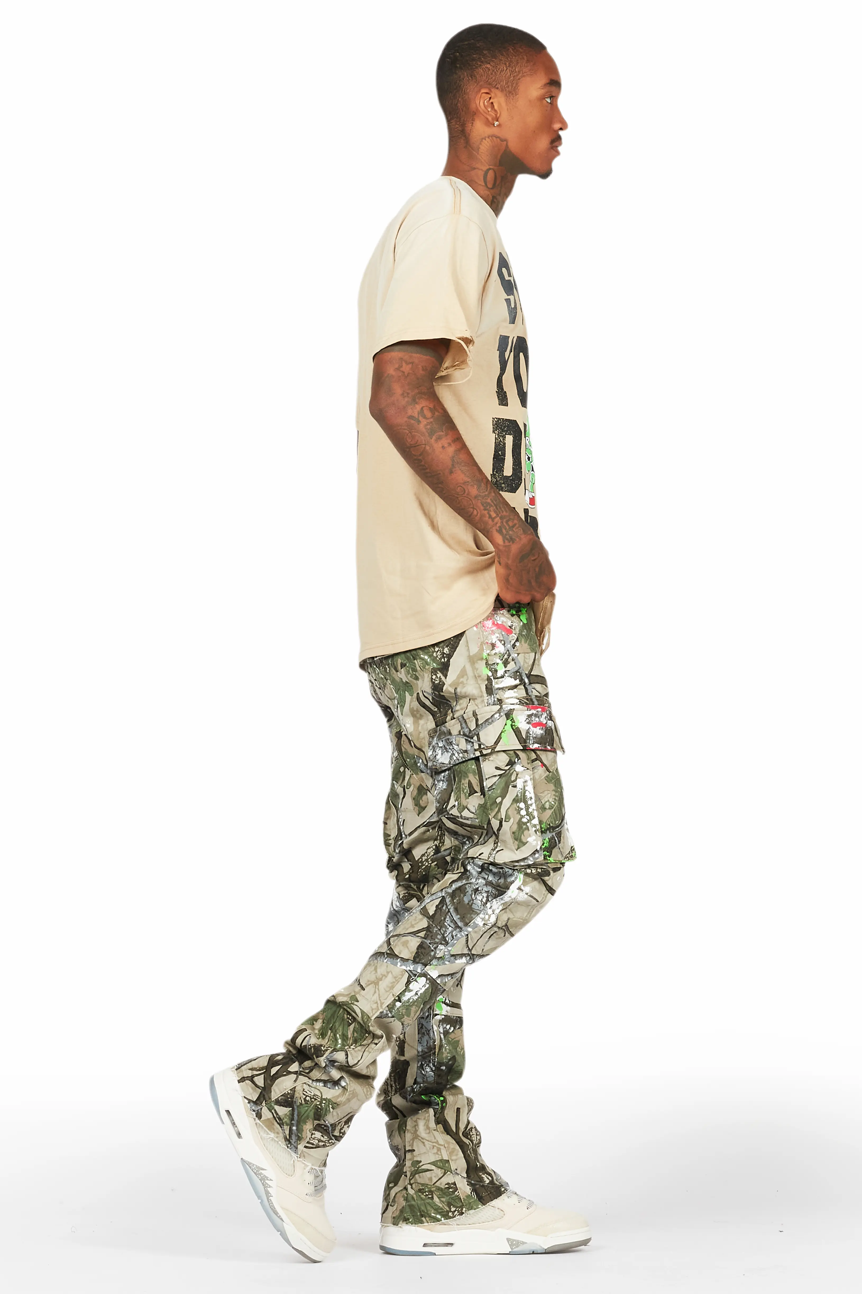 Tarl Beige T-Shirt/Stacked Flare Jean Bundle - Image 3