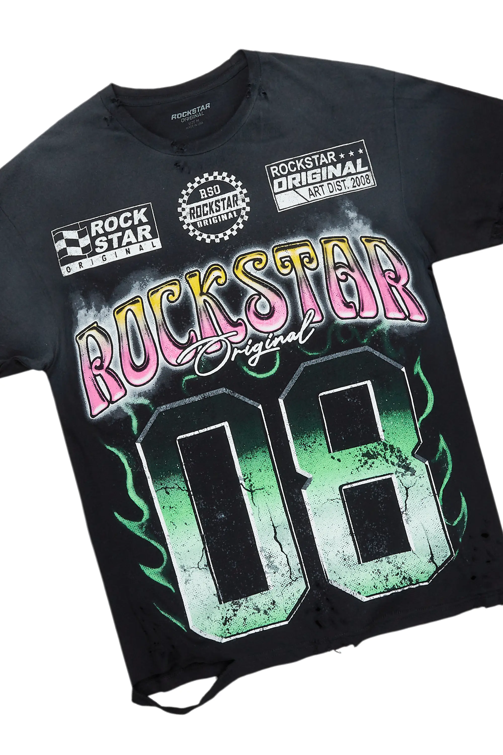 Quito Black Oversized T-Shirt/Super Stacked Flare Jean Bundle - Image 8