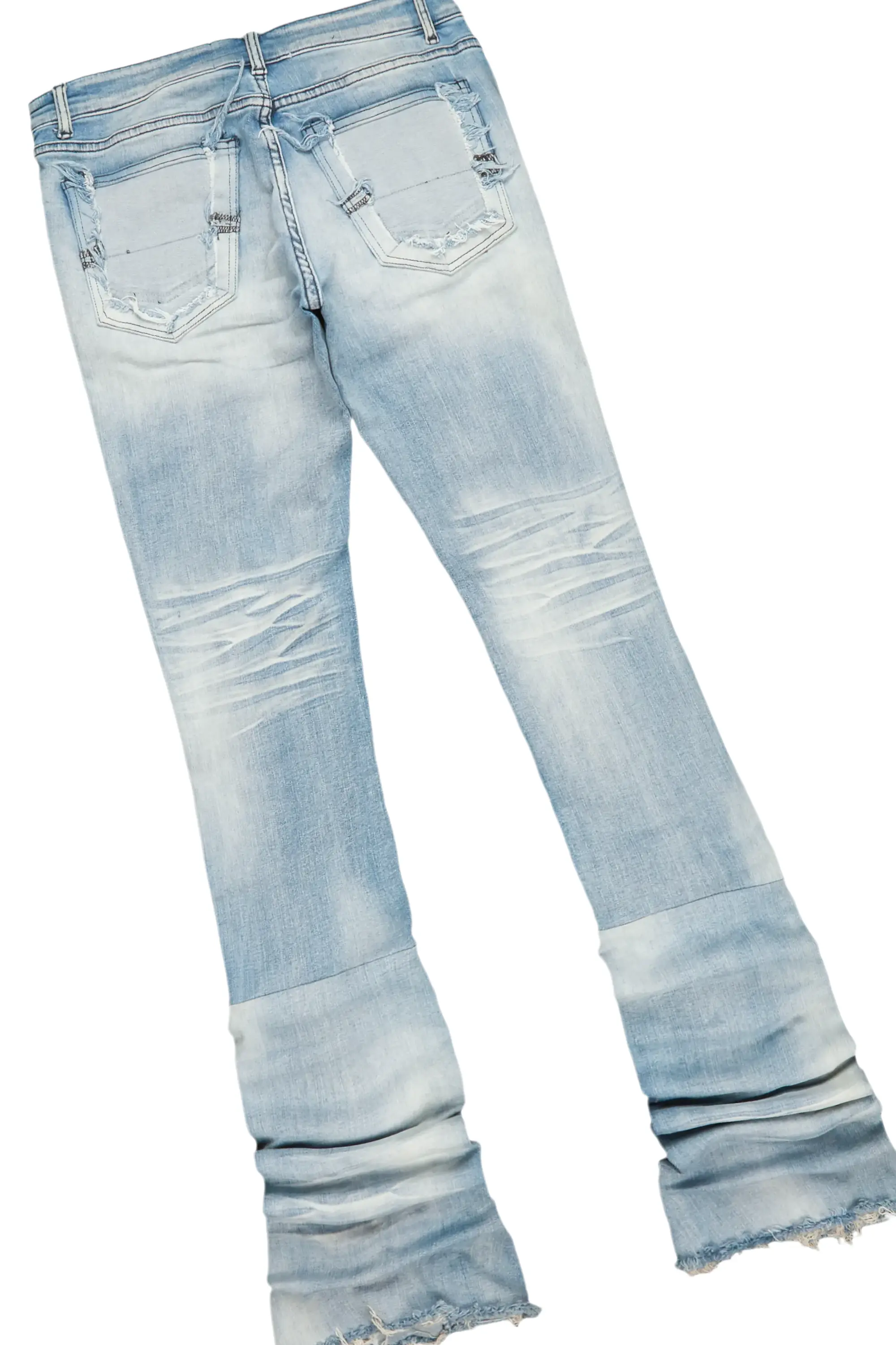 Yooz Grey Hoodie & Pooja Blue Super Stacked Flare Jean Bundle - Image 5