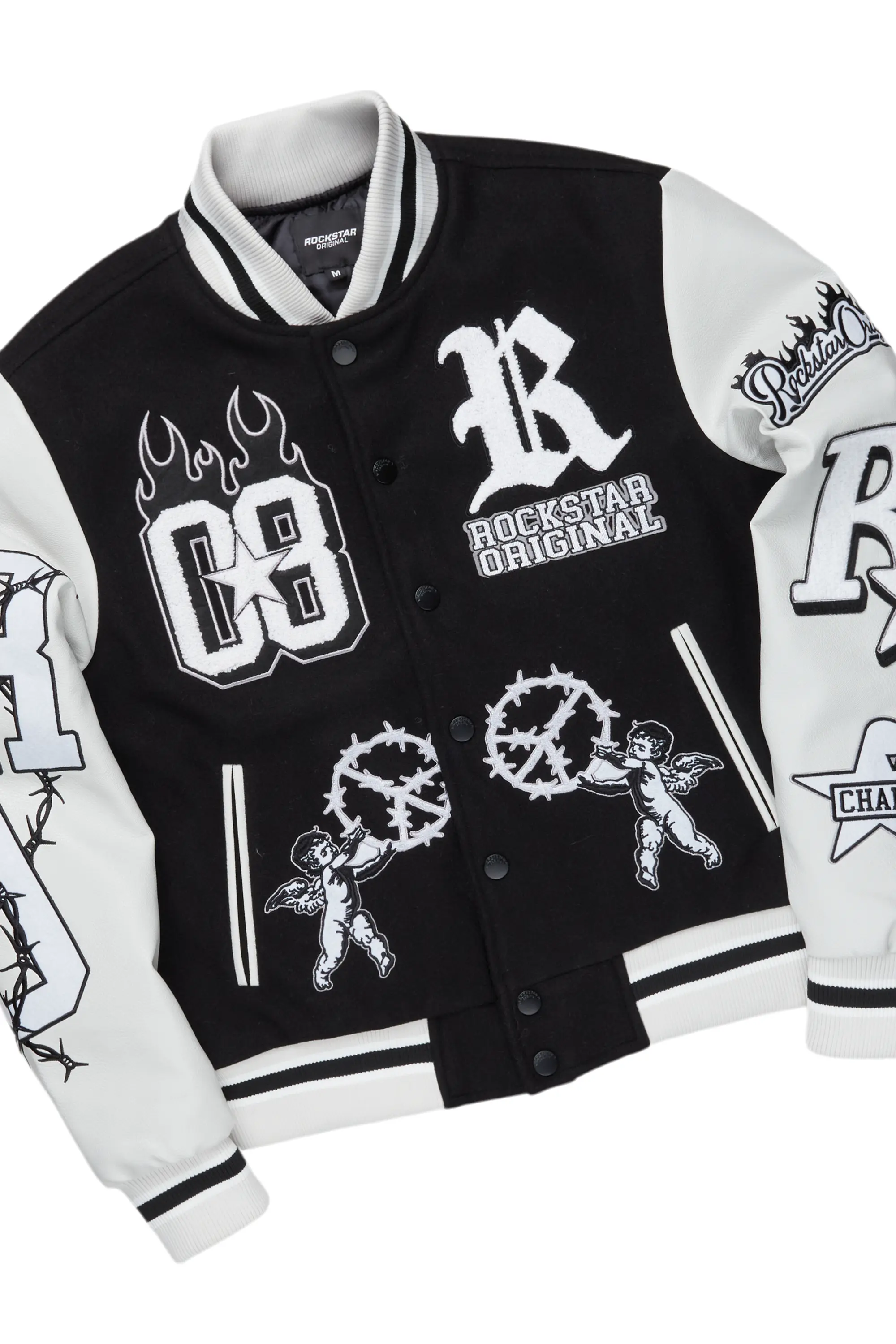 Rune Black Varsity Jacket & Shake Stacked Flare Jean Bundle - Image 2