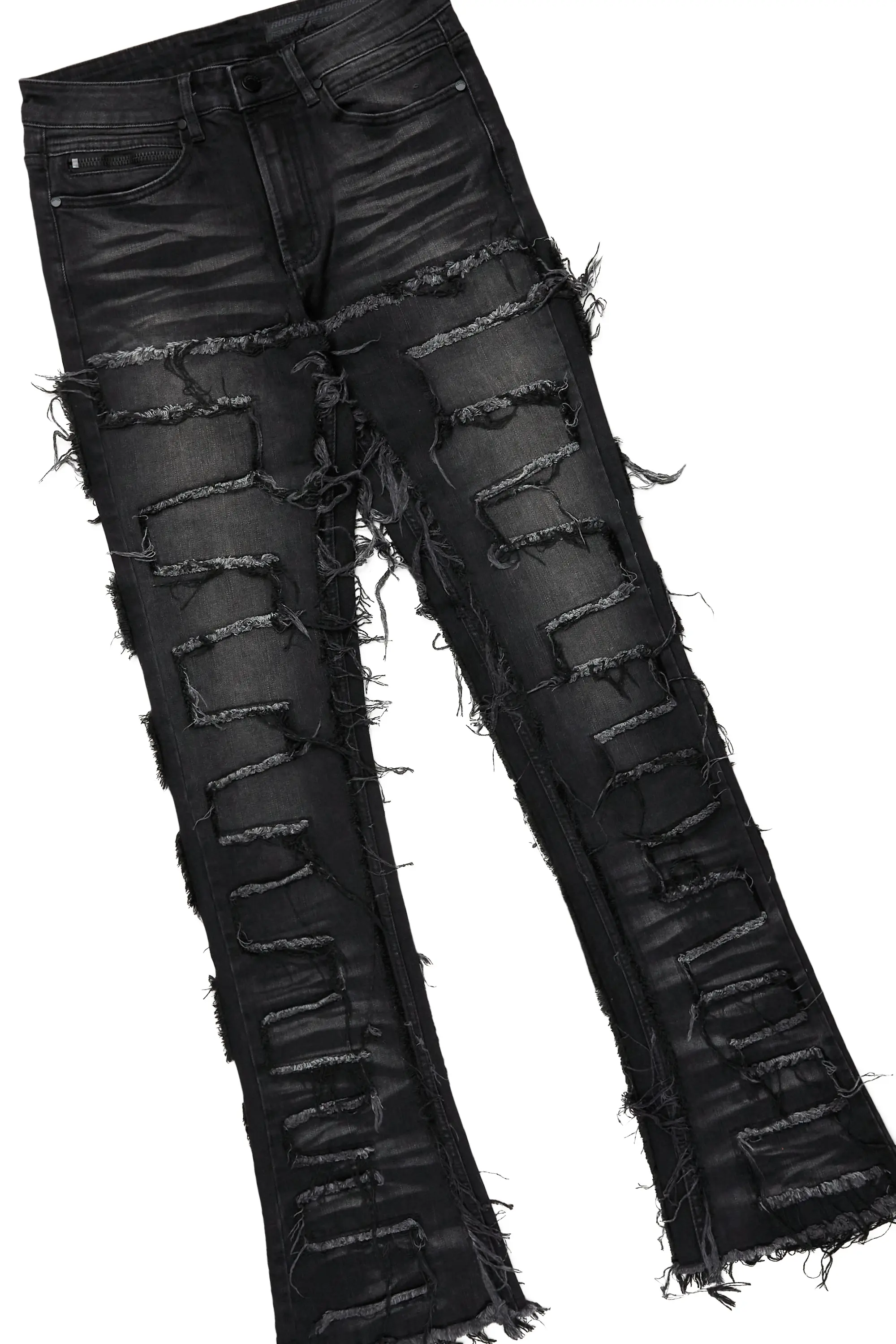 Rune Black Varsity Jacket & Shake Stacked Flare Jean Bundle - Image 5