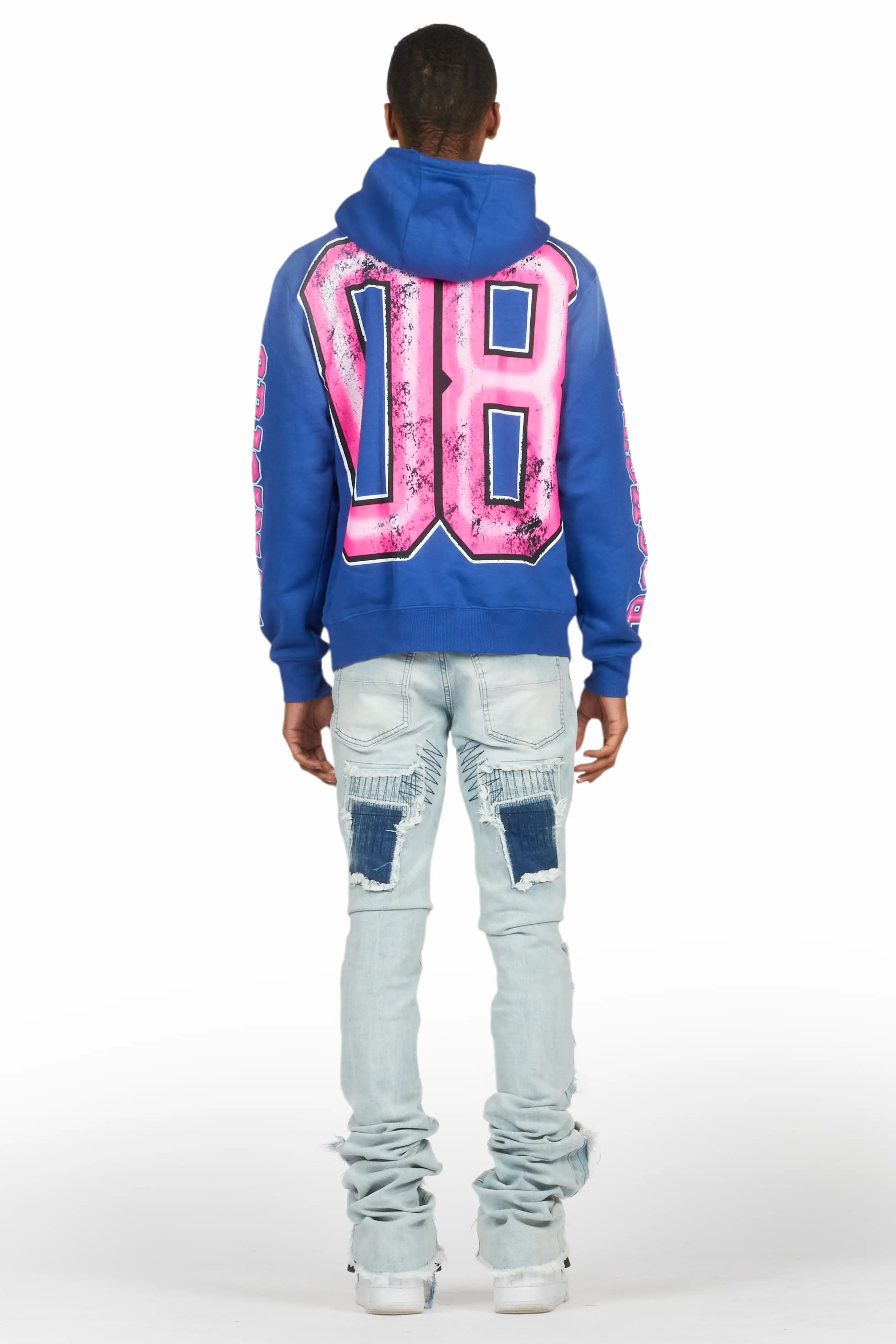 Fields Royal/Light Blue Hoodie/Super Stacked Flare Jean Bundle - Image 4