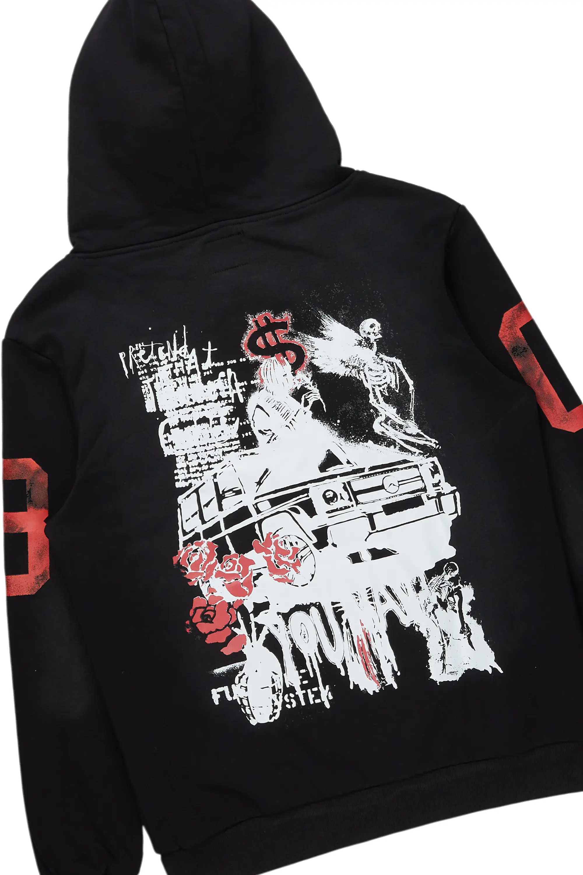Grill Black Hoodie & Petrus Stacked Flare PU Jean Bundle - Image 3