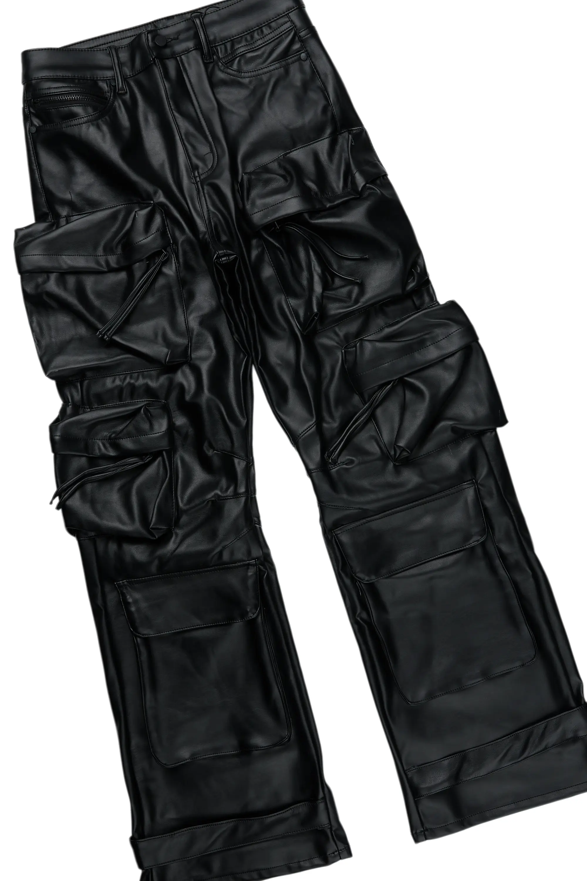 Amos White/Black Thermal T-Shirt & Lenz Baggy PU Jean Bundle - Image 5