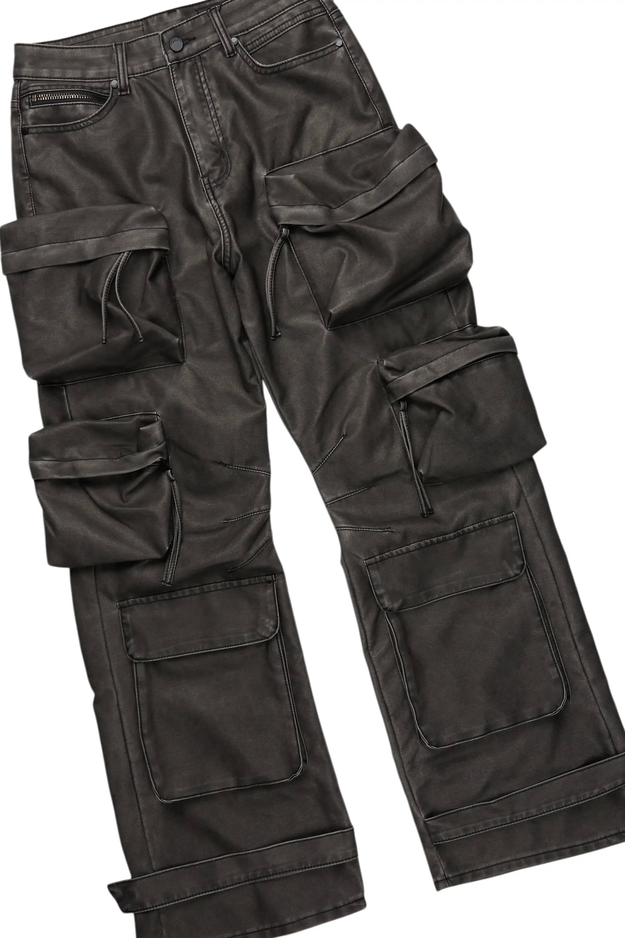 Andros Grey Mohair Hoodie & Lenz Stacked Flare PU Jean Bundle - Image 3