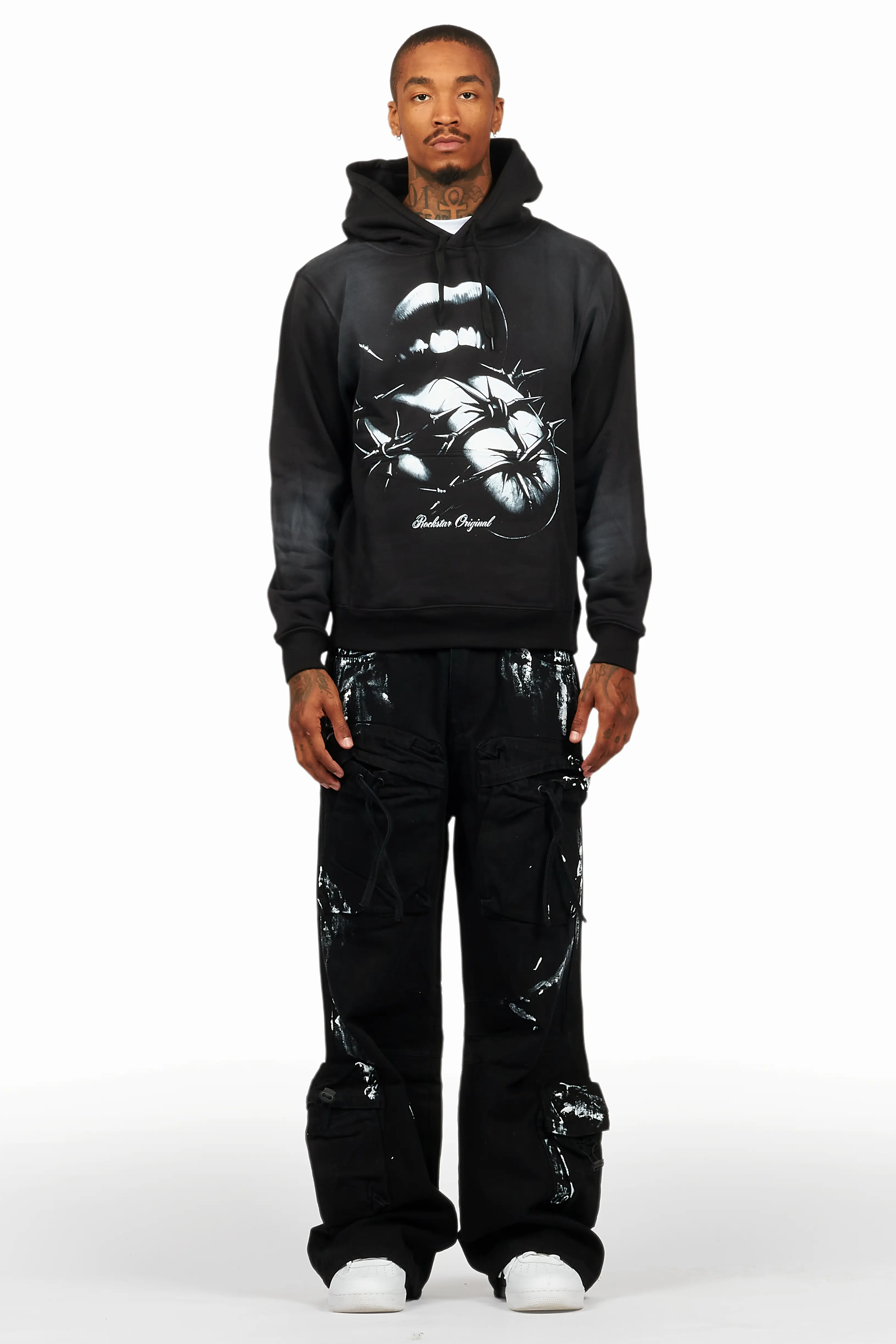 Schmear Black/White Hoodie/Baggy Fit Jean Bundle - Image 2