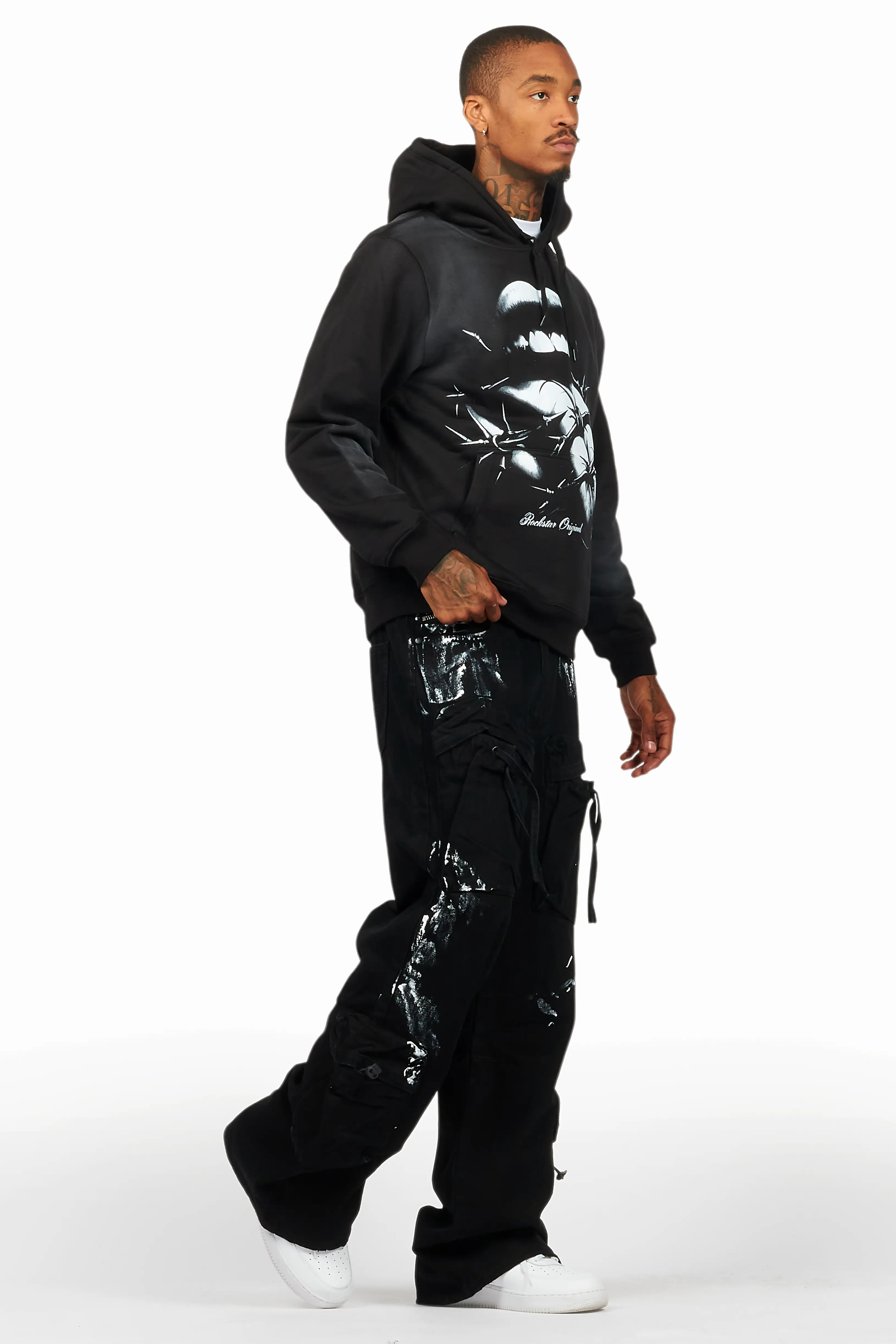 Schmear Black/White Hoodie/Baggy Fit Jean Bundle - Image 6