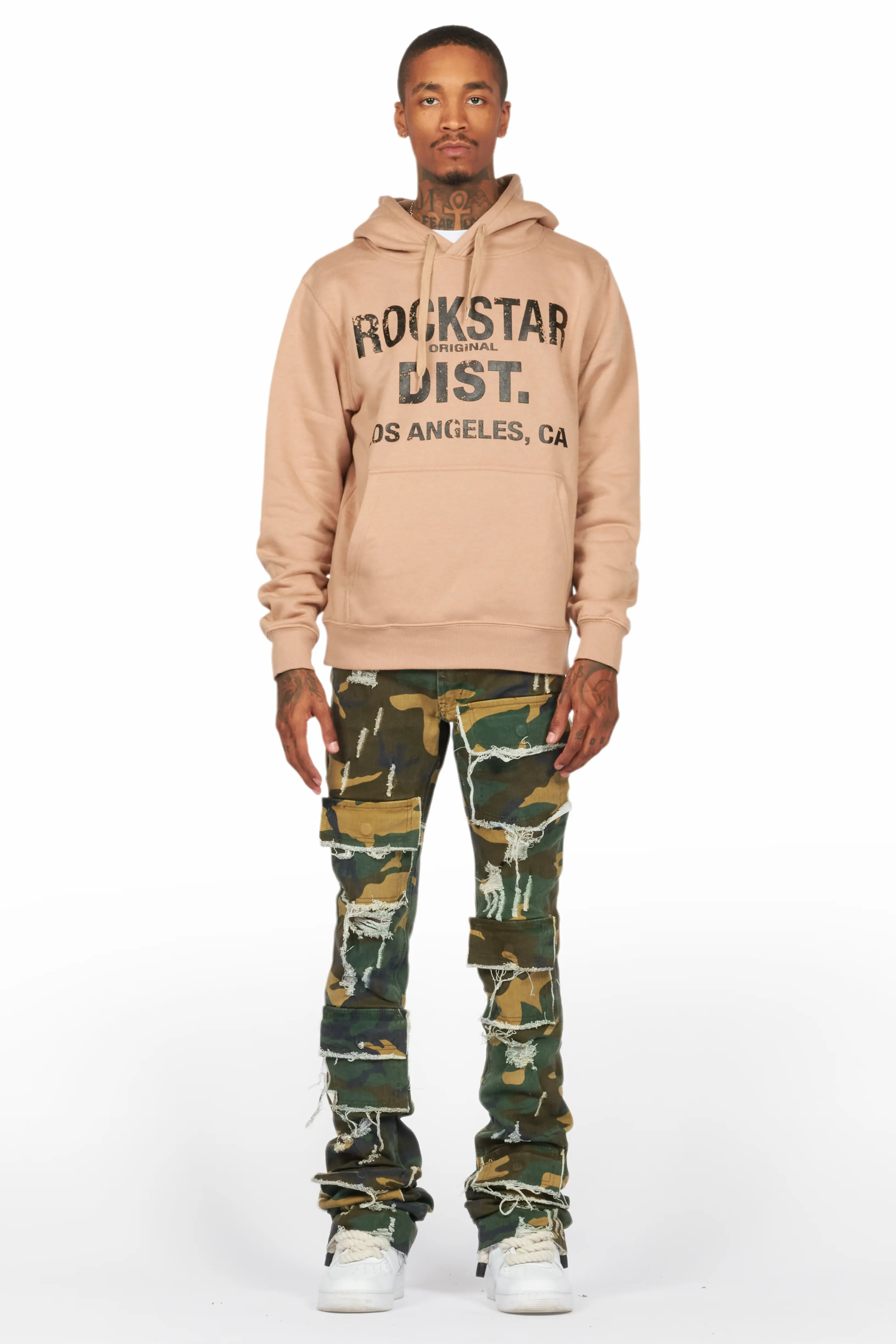 Lake Khaki Hoodie & Petrus Stacked Flare Jean Bundle - Image 2