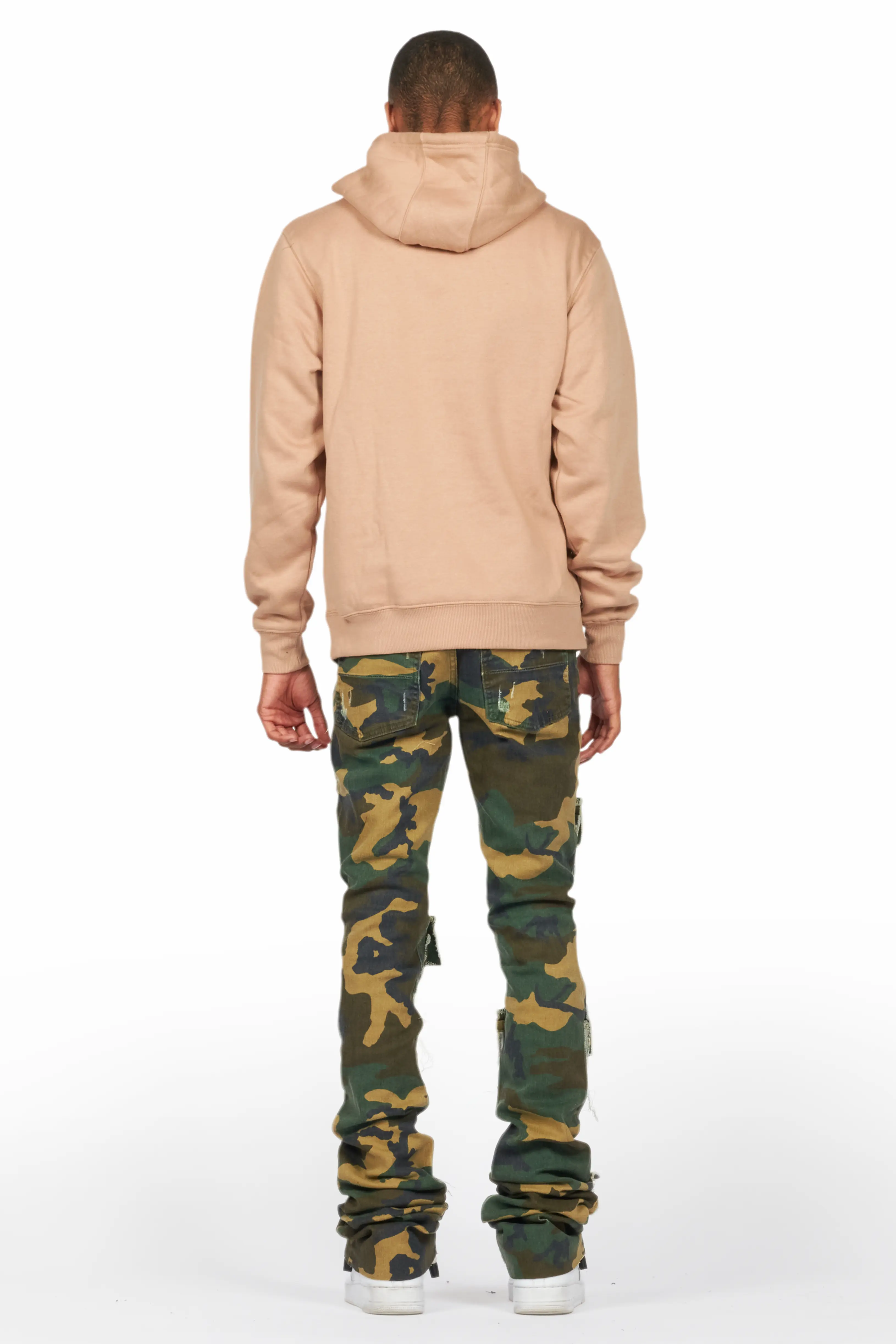Lake Khaki Hoodie & Petrus Stacked Flare Jean Bundle - Image 4