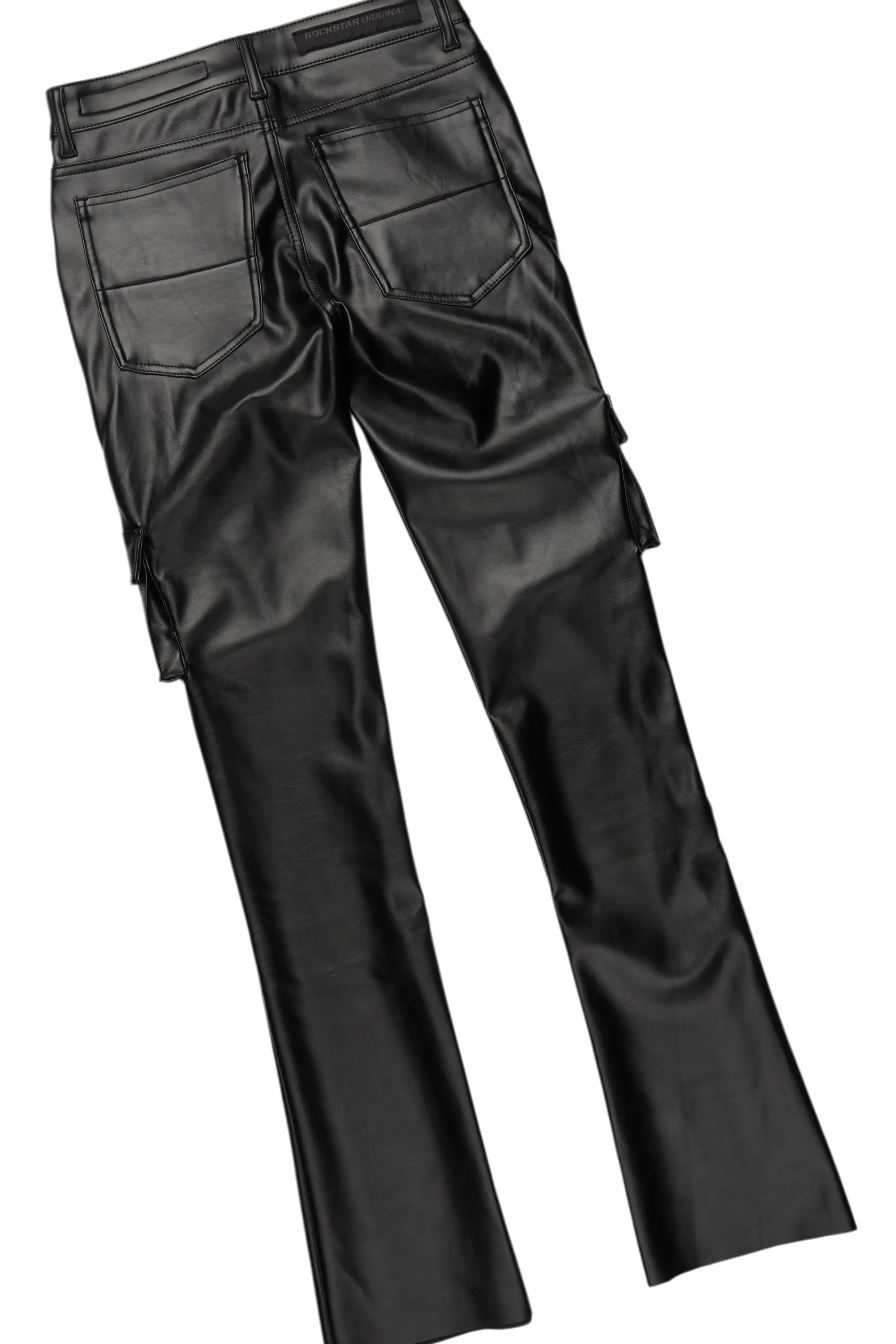 Raymond Black Mohair Hoodie & Khaza Stacked Flare PU Jean Bundle - Image 4