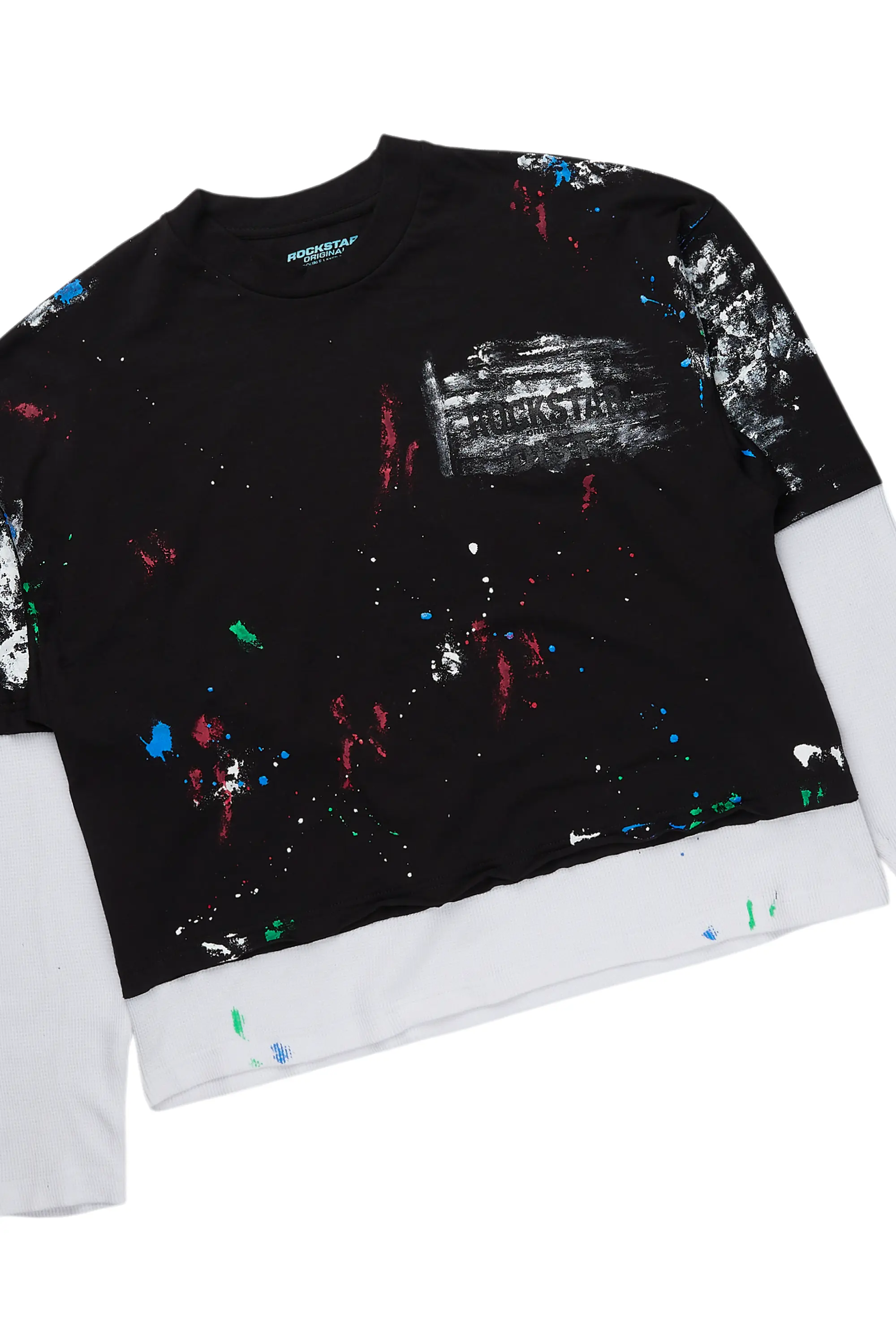 Farrow Black Painter Double Layer T-Shirt/Stacked Flare Jean Bundle - Image 7
