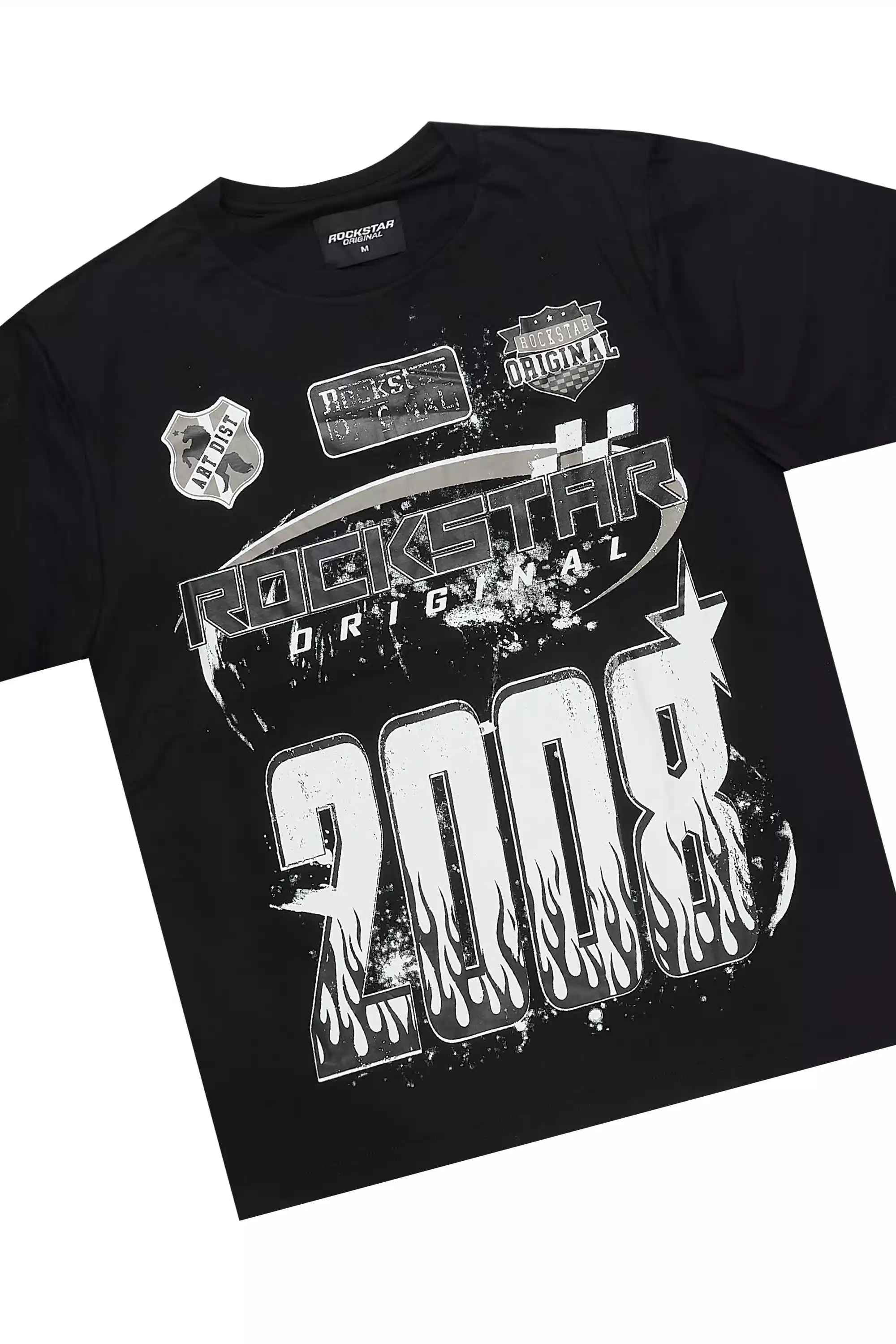 Amos Black T-Shirt/Painted Stacked Flare Jean - Image 8
