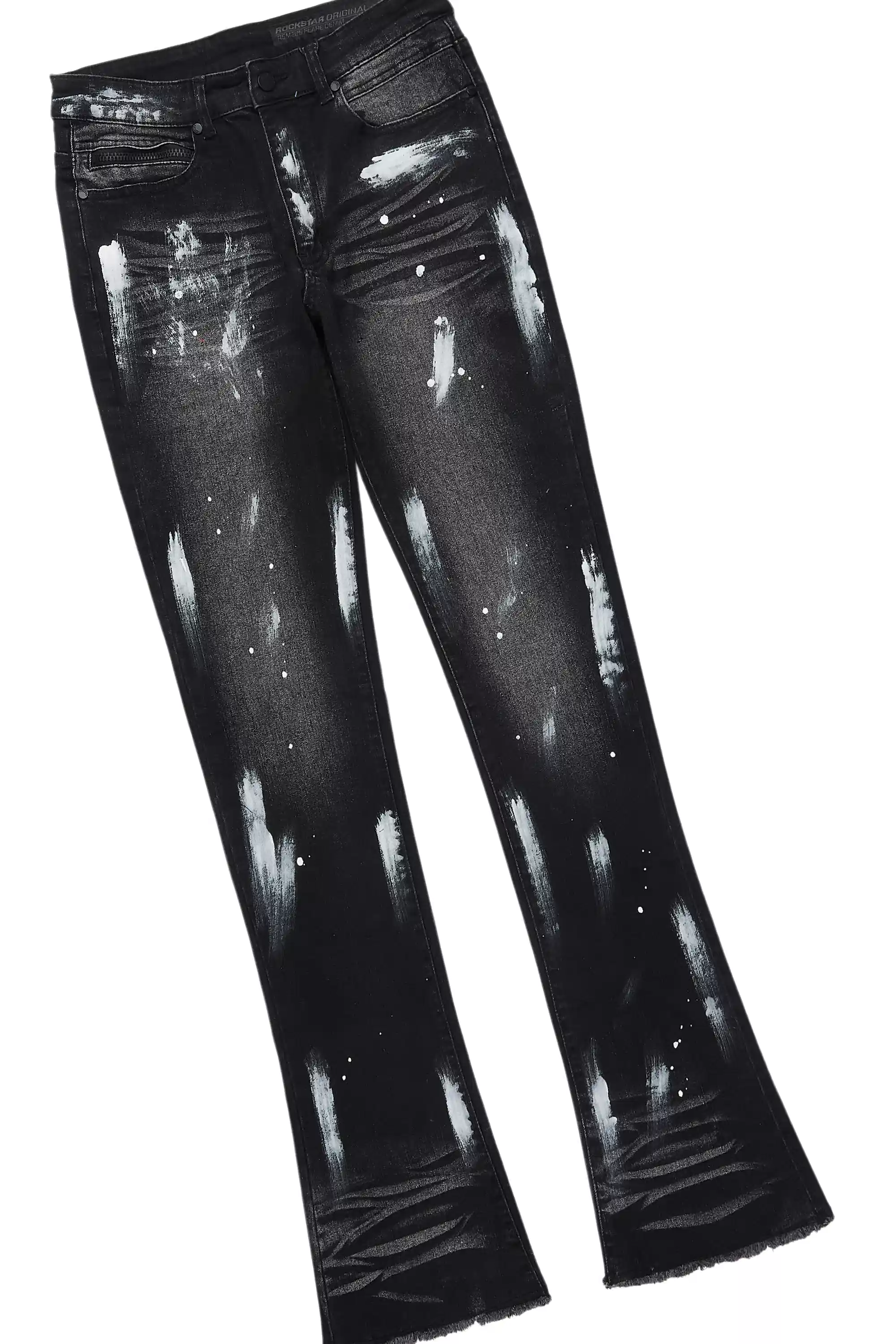 Amos Black T-Shirt/Painted Stacked Flare Jean - Image 9