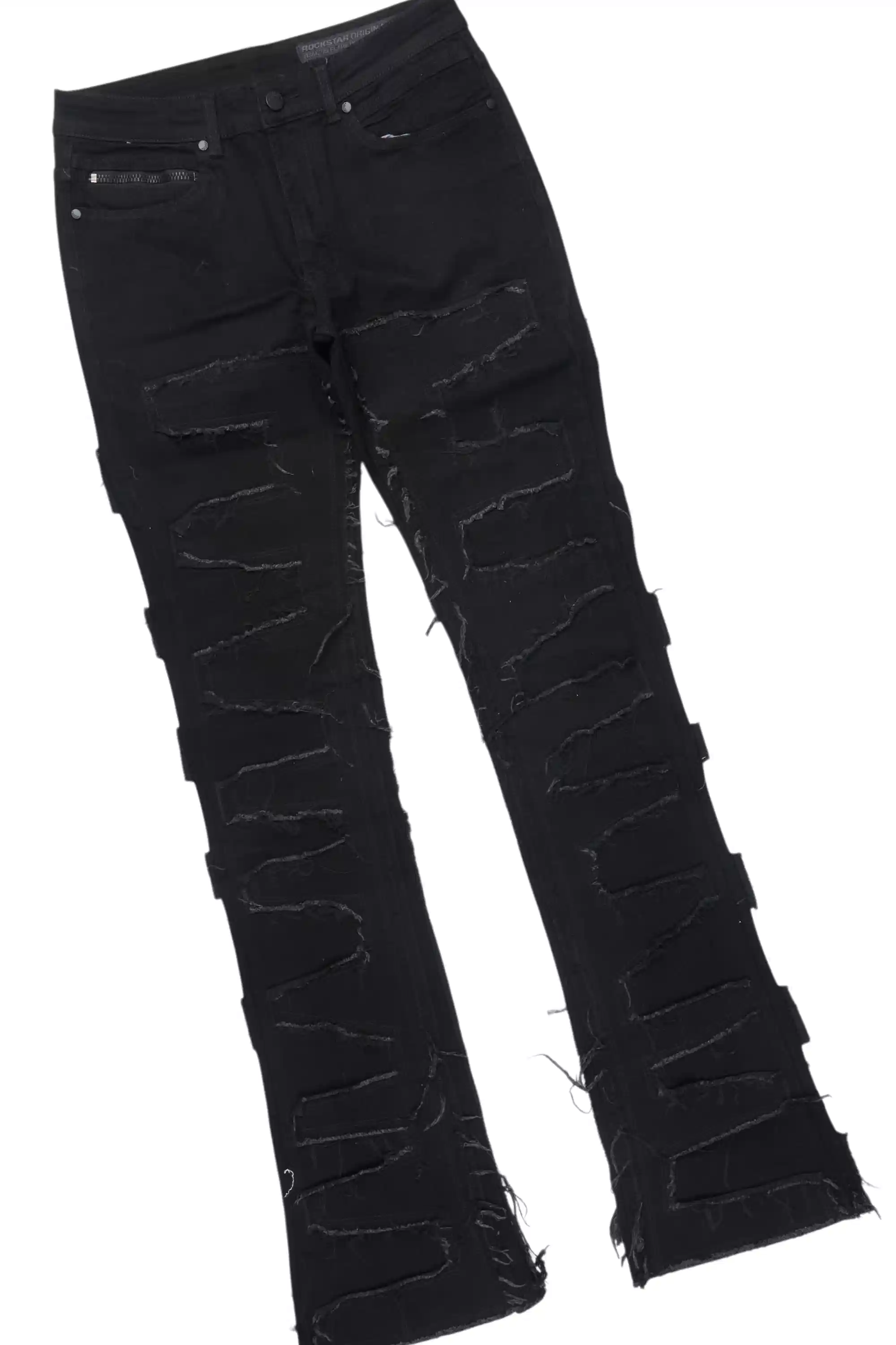Fields Black Oversized Graphic T-Shirt/Stacked Flare Jean Bundle - Image 3