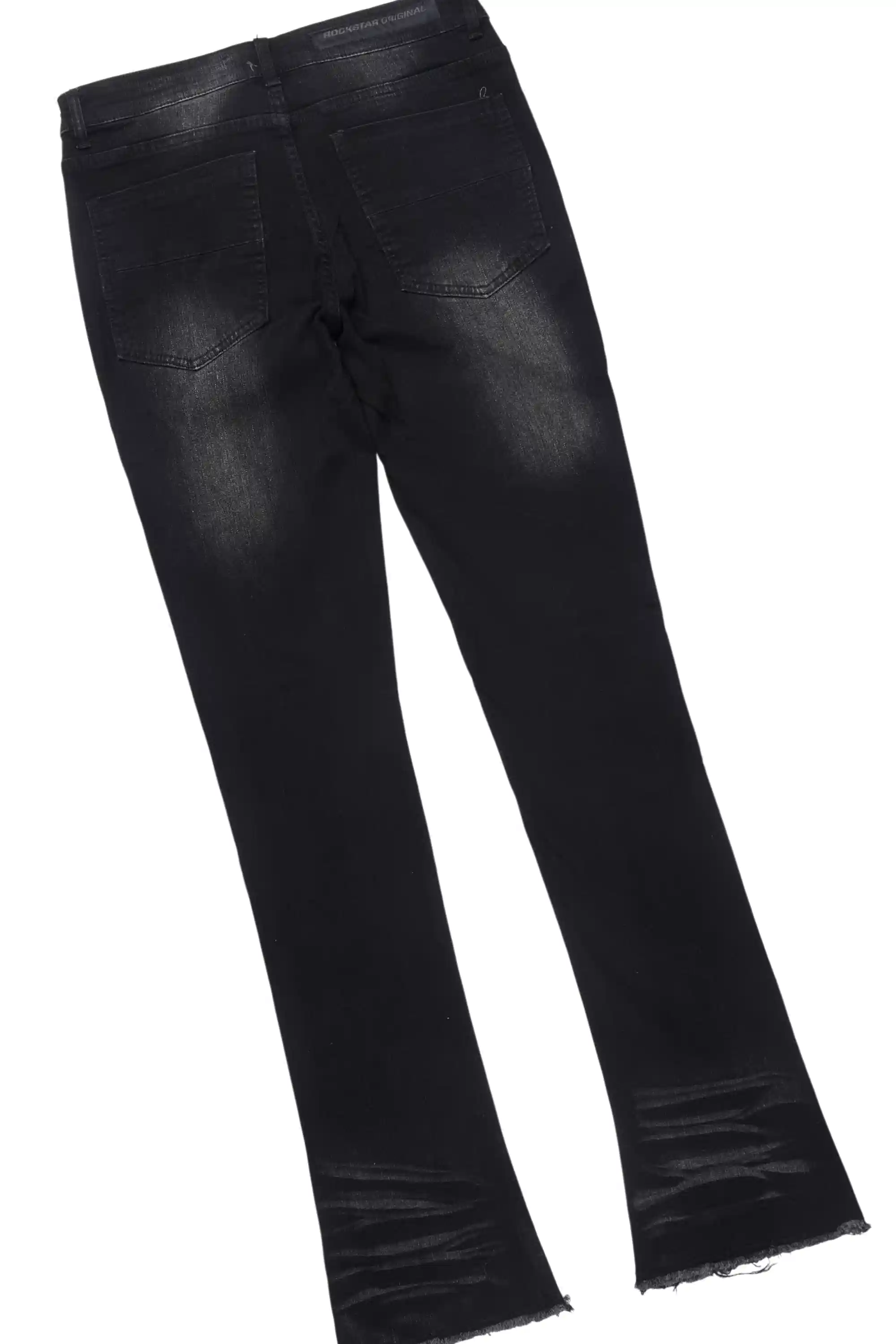 Schmear Black Oversized Graphic T-Shirt/Painted Stacked Flare Jean Bundle - Image 10