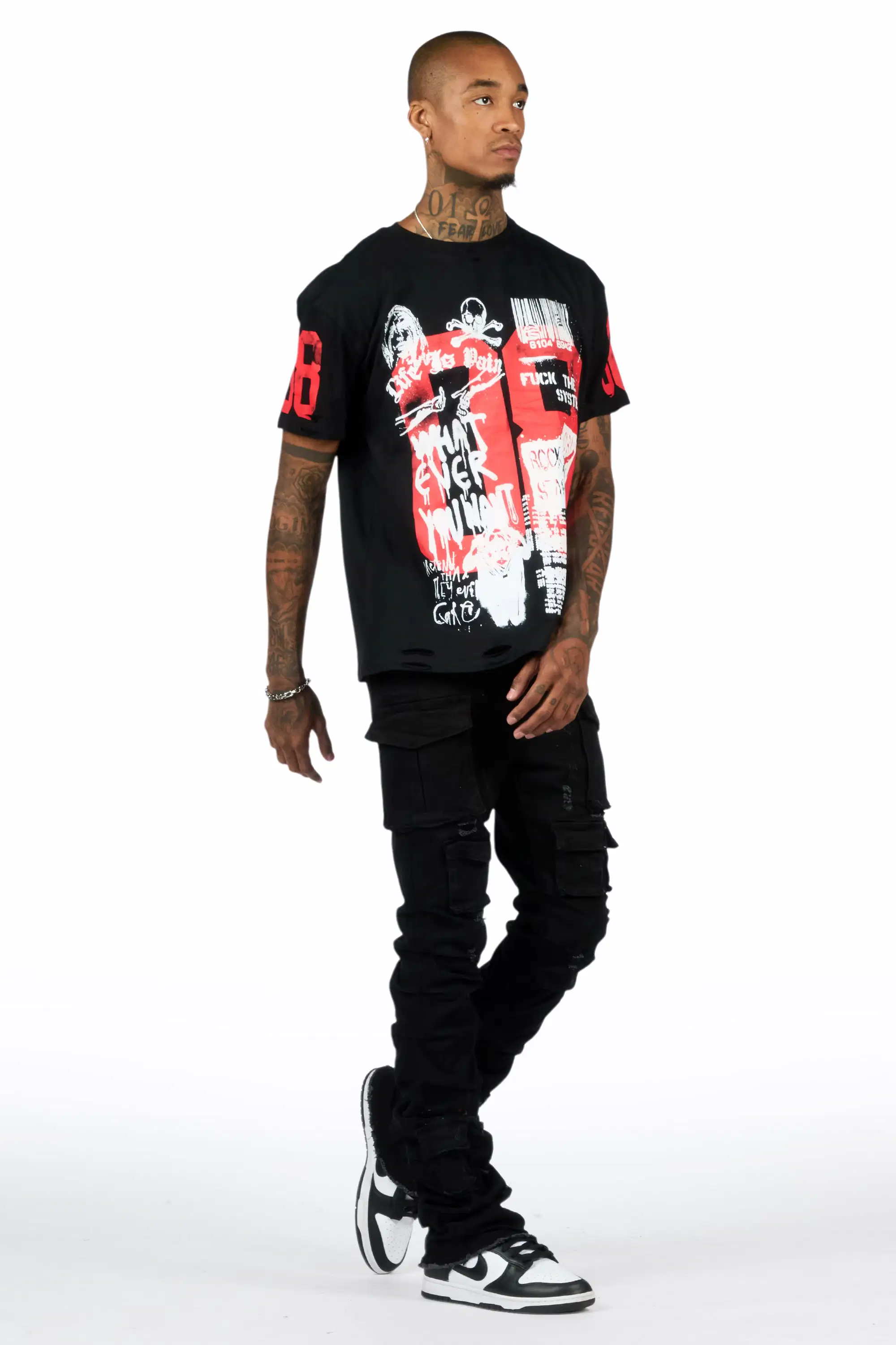 Grill Black T-Shirt/Stacked Flare Jean Bundle - Image 4