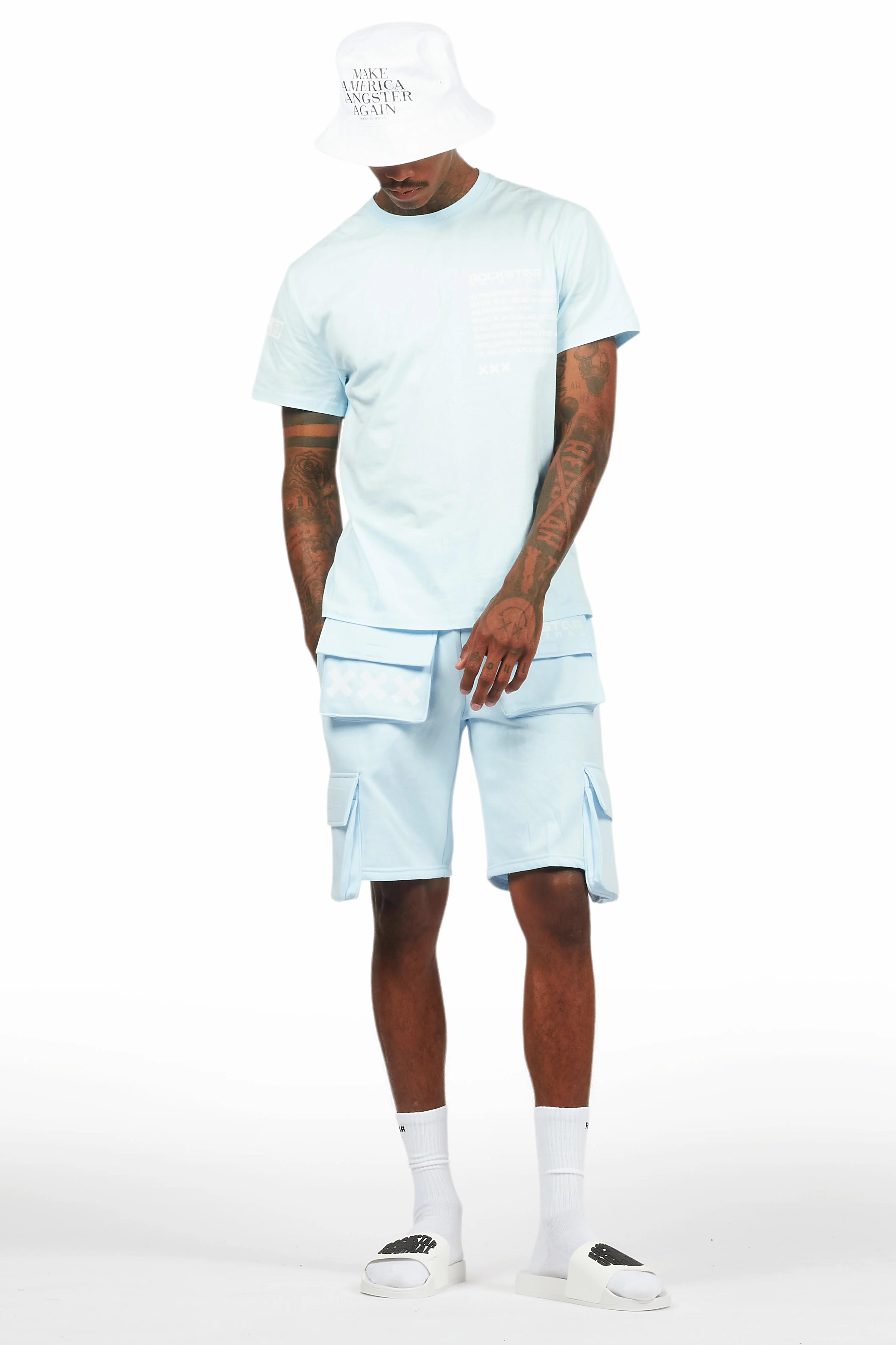 Jash Baby Blue/White Short Set - Image 2