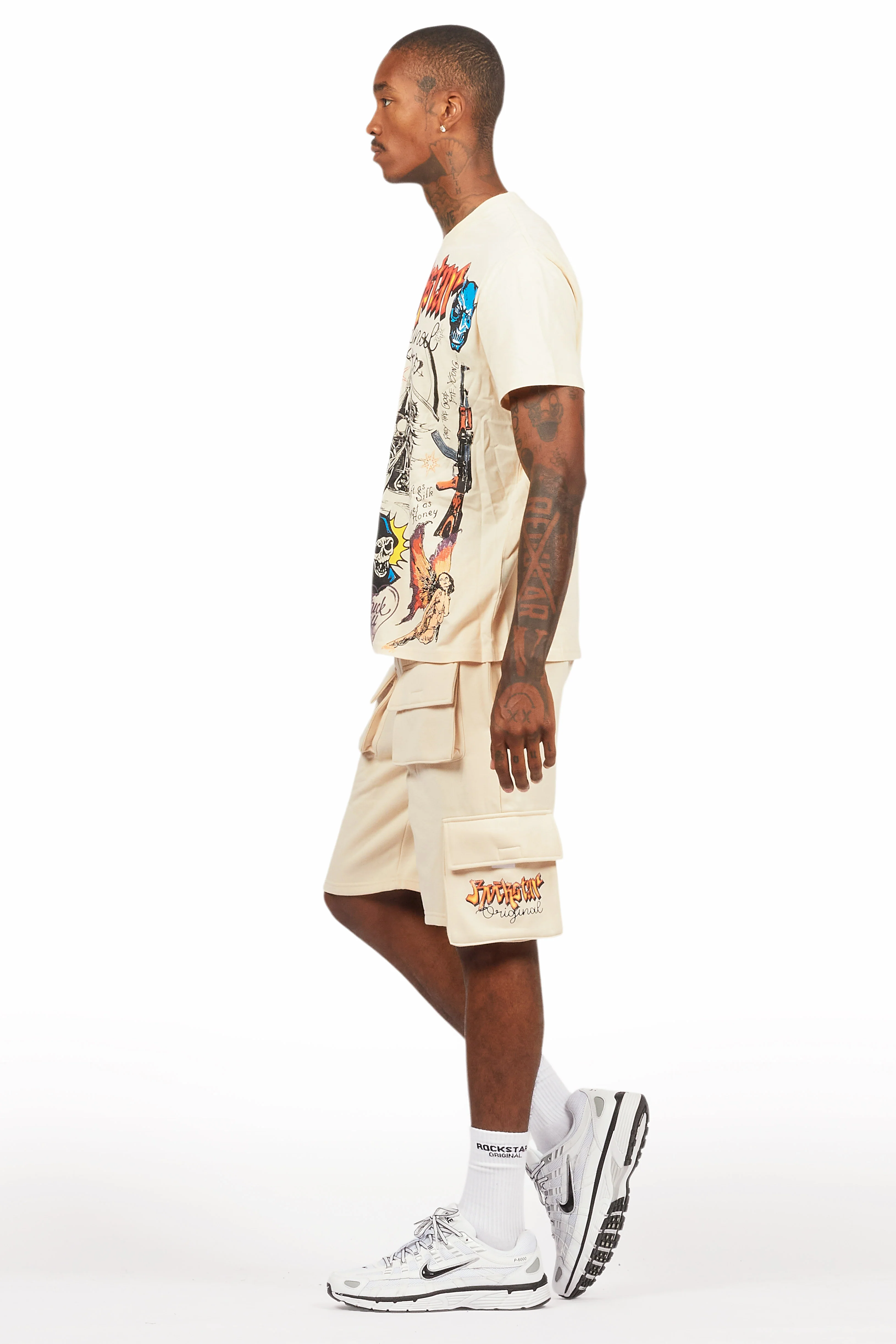 Shoota Beige/Black Short Set - Image 5