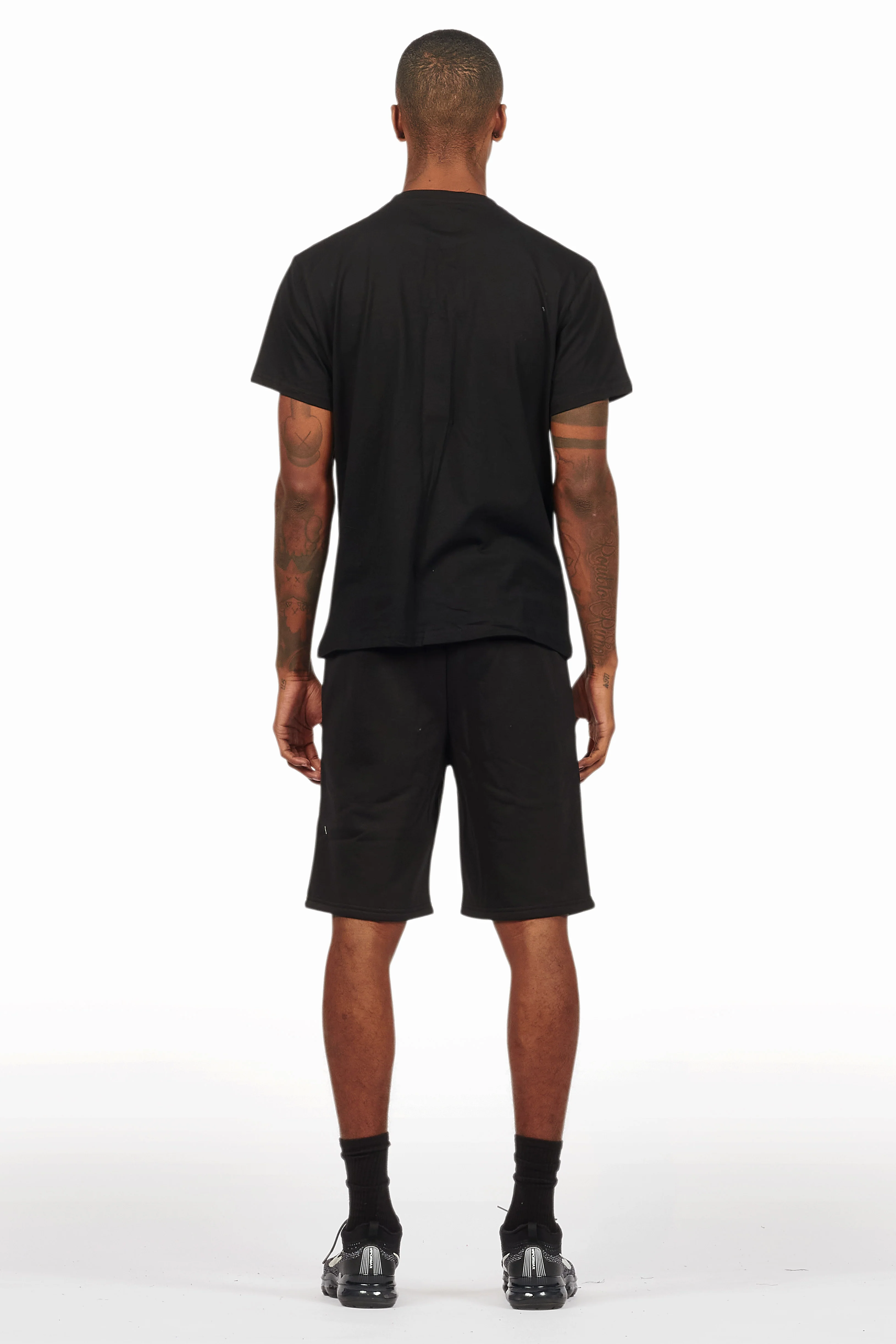 Ridley Black/Black Rhinestone T Shirt Short Set - Image 4