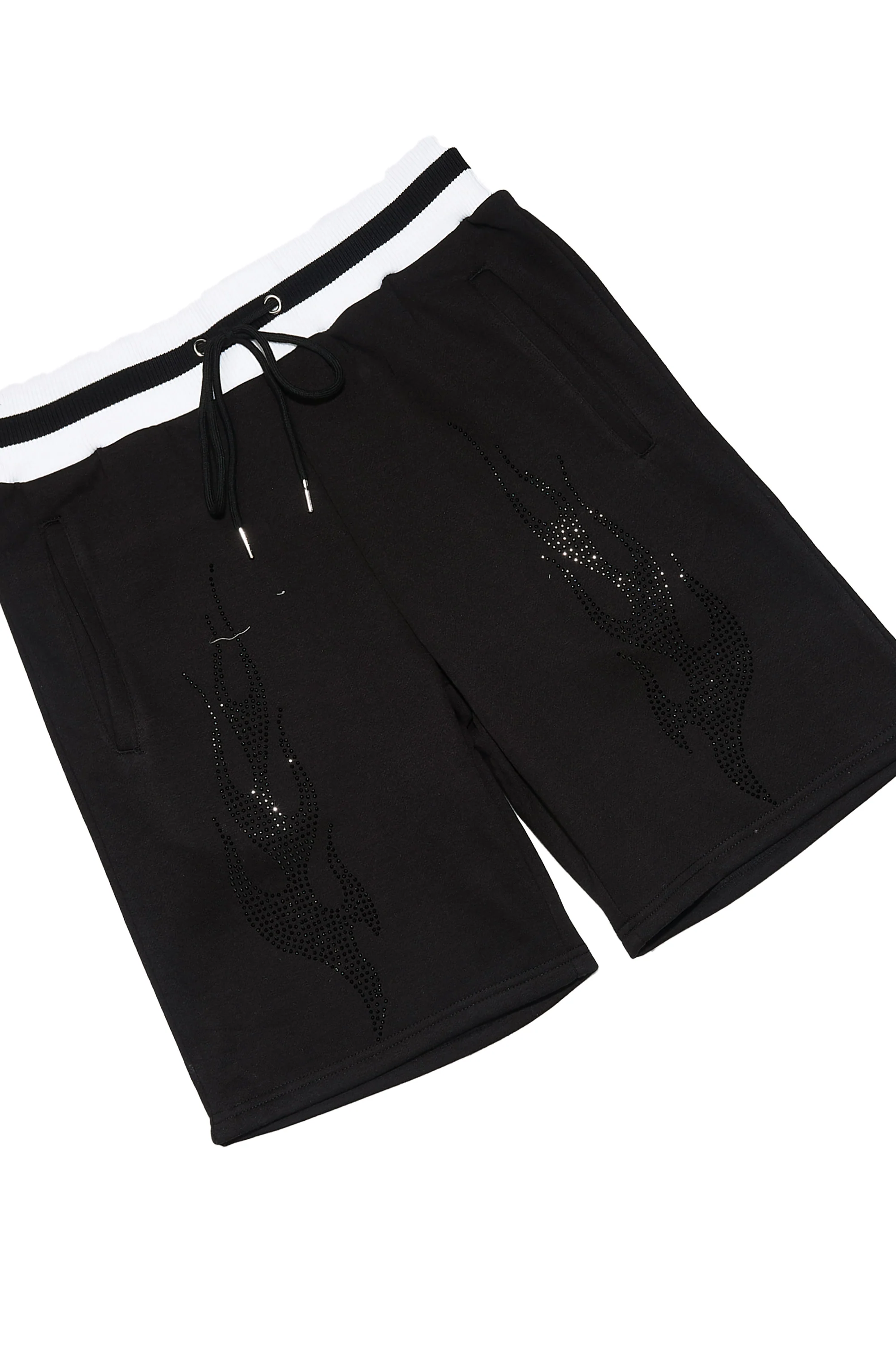 Ridley Black/Black Rhinestone T Shirt Short Set - Image 9
