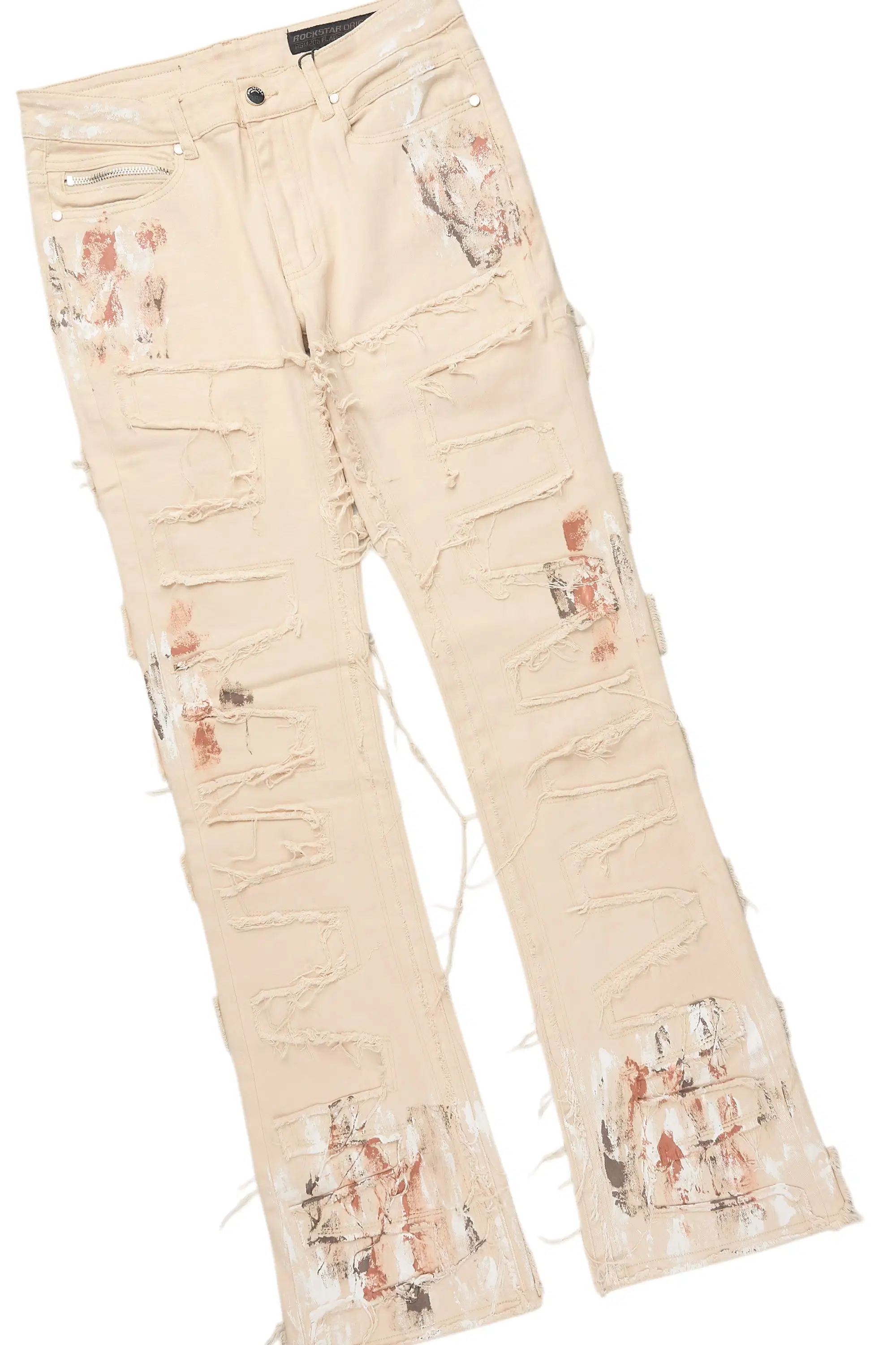 Saxon Beige/Beige Hoodie/Stacked Flare Jean Set - Image 7