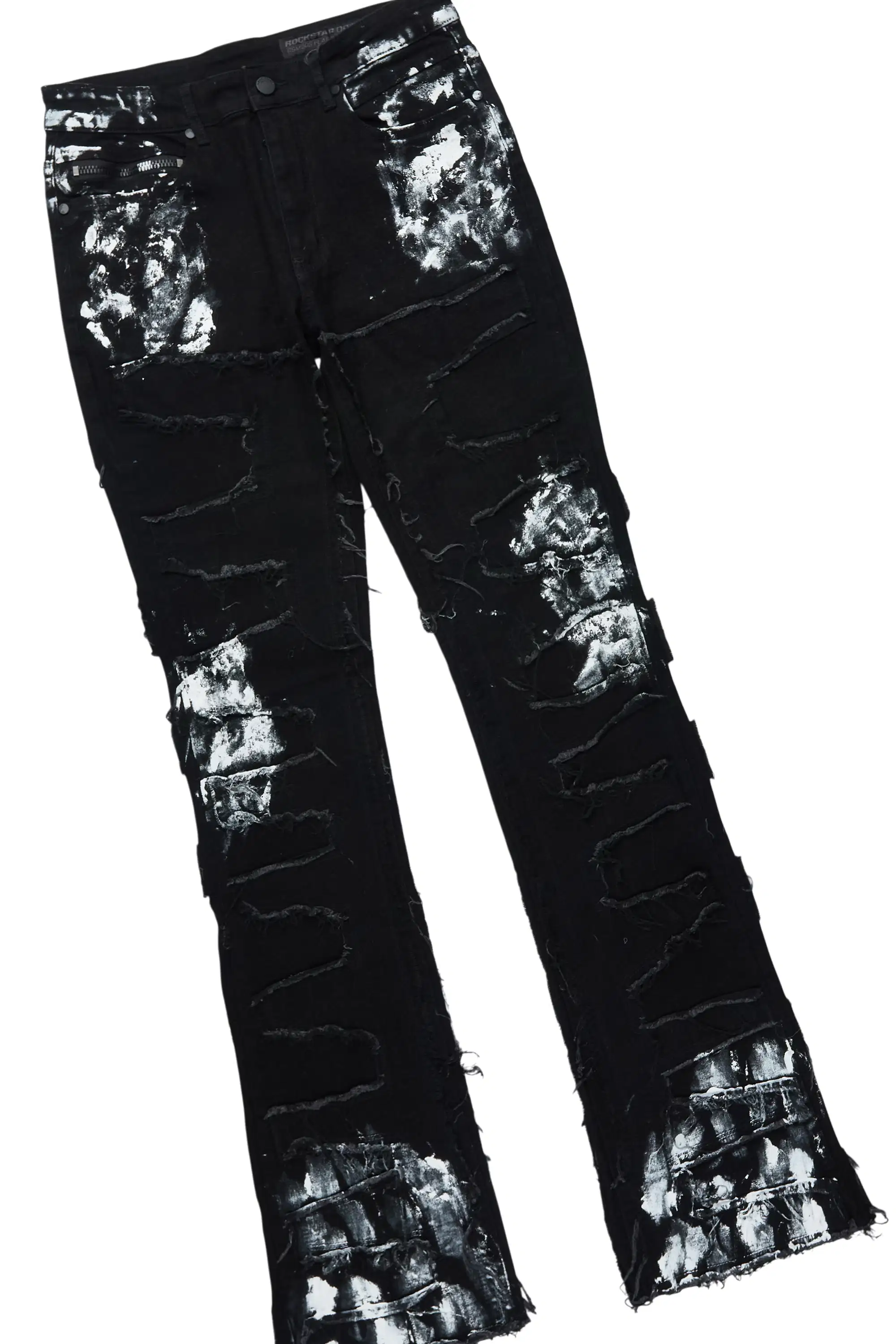 Saxon Black/Black Hoodie/Stacked Flare Jean Set - Image 7