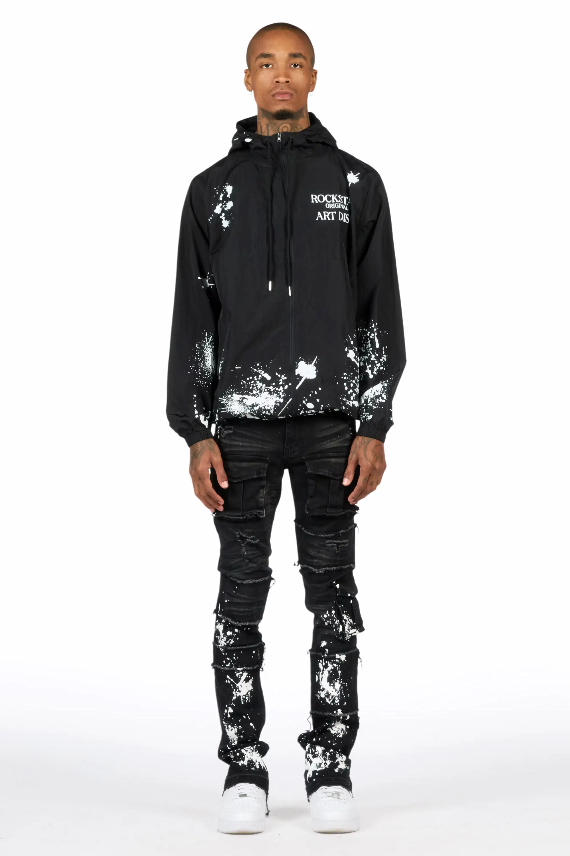 Raffer Black/Black Windbreaker/Stacked Cargo Flare Jean - Image 2
