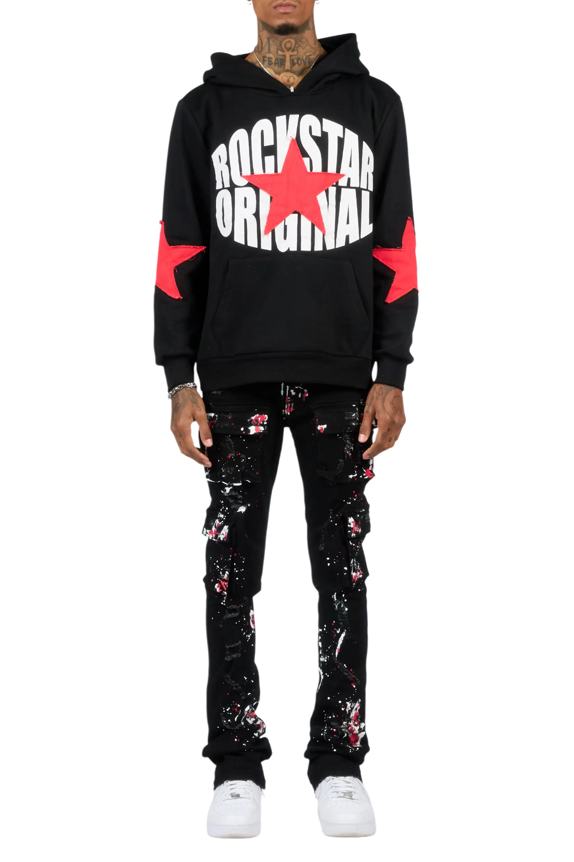 States 2.0 Black/Black Hoodie/Stacked Flare Jean Set - Image 9