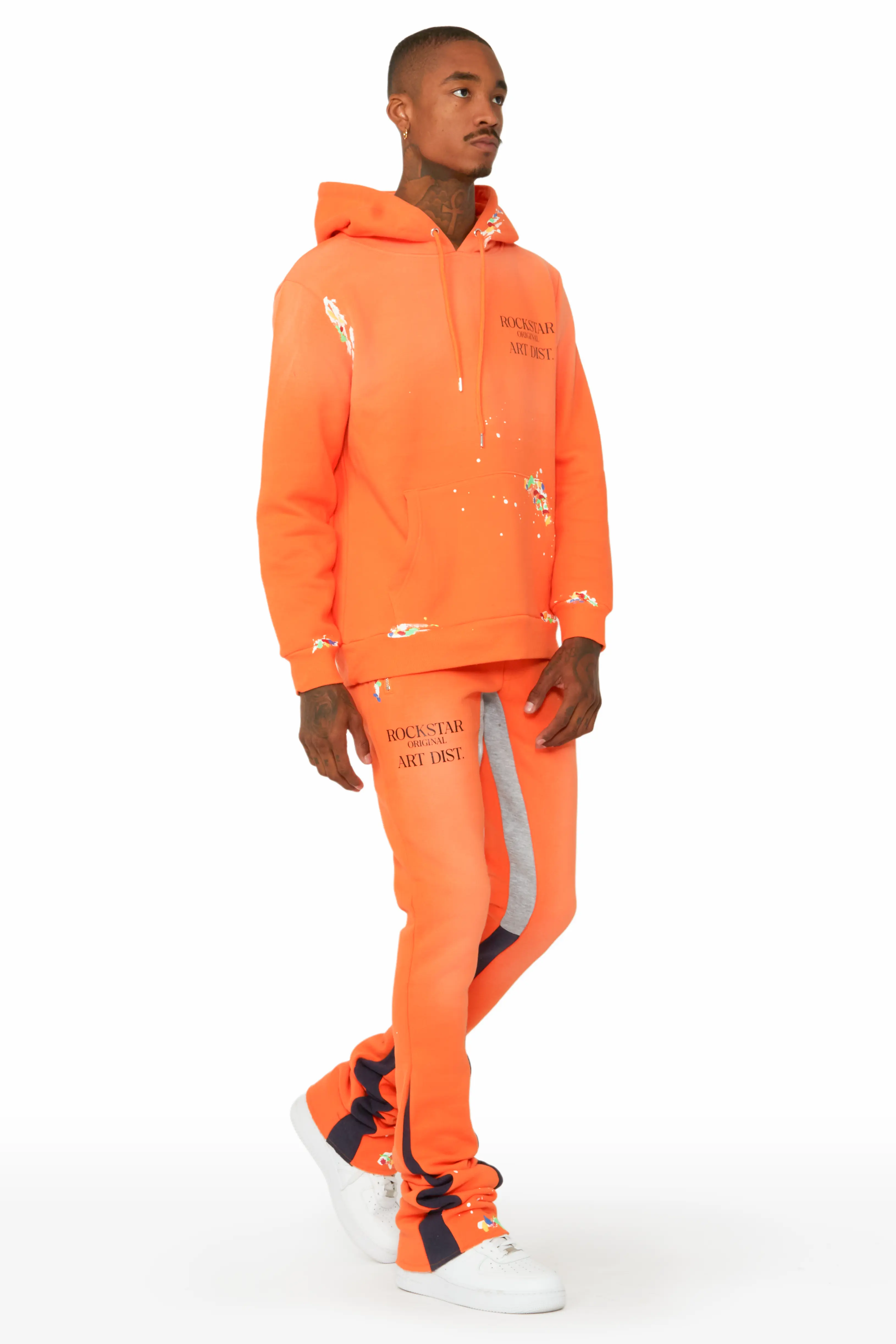 Rockstar Art Dist. Orange/Black Super Stacked Pant Set - Image 3
