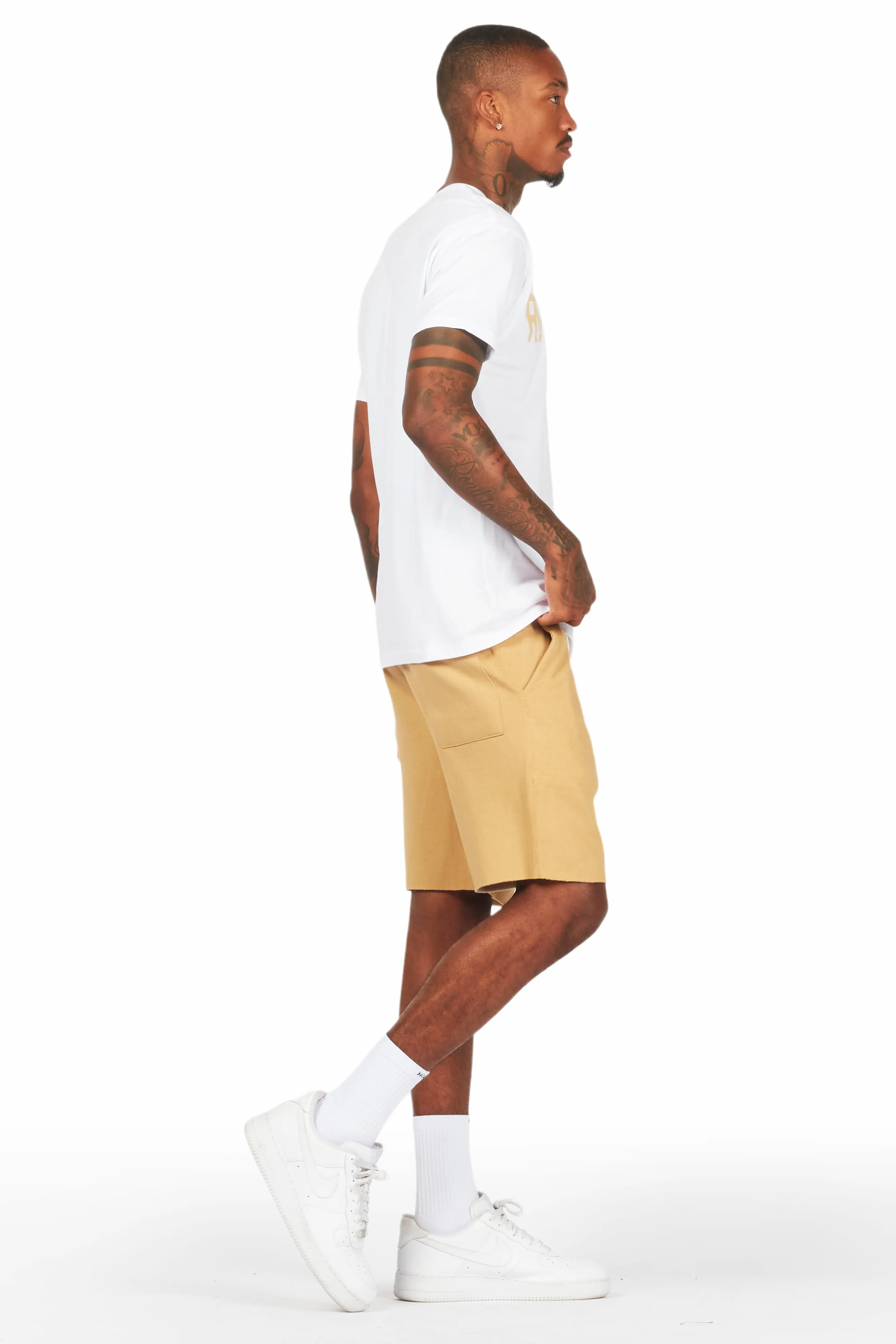 Sana White/Beige Short Set - Image 3