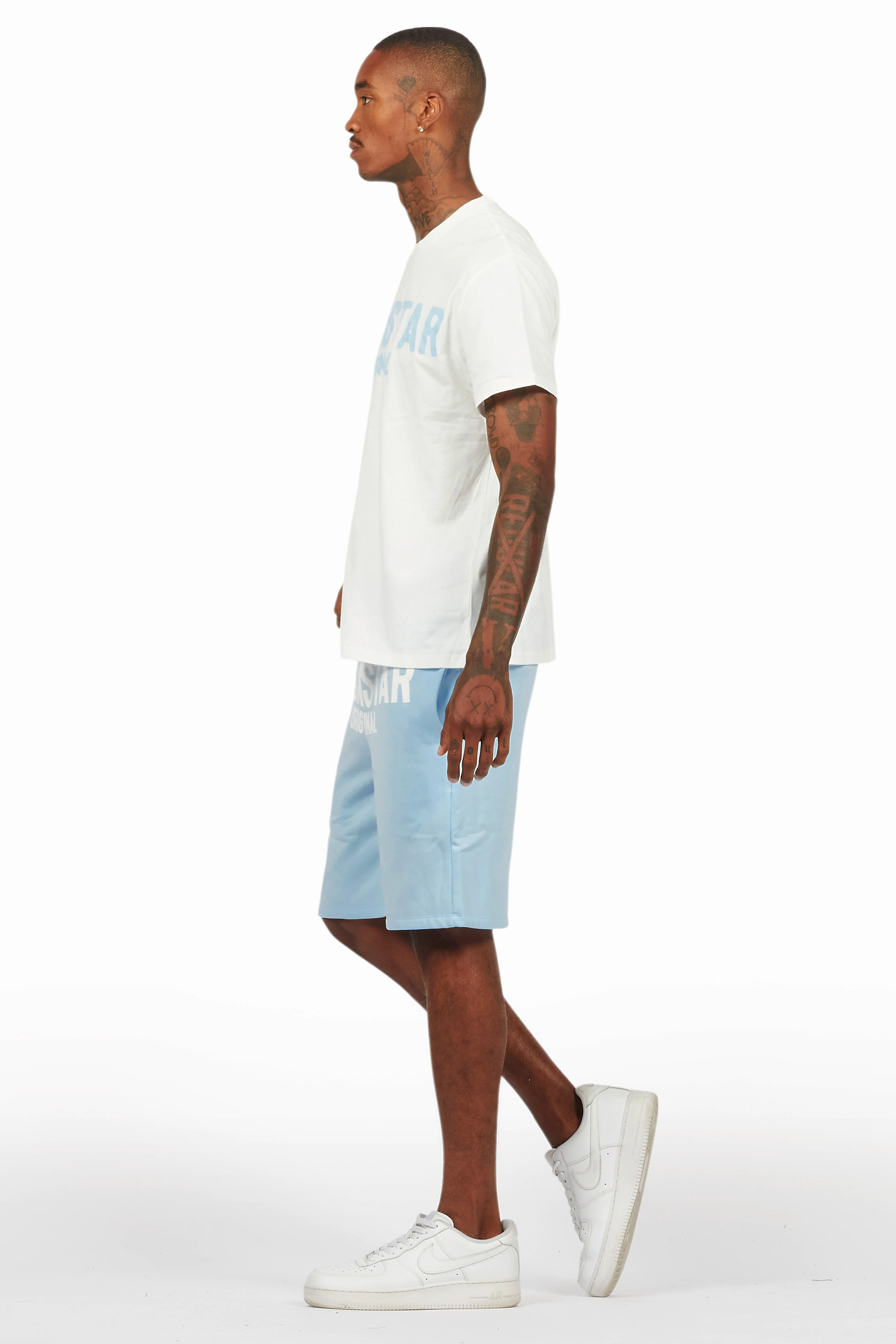 Sana White/Blue Short Set - Image 5