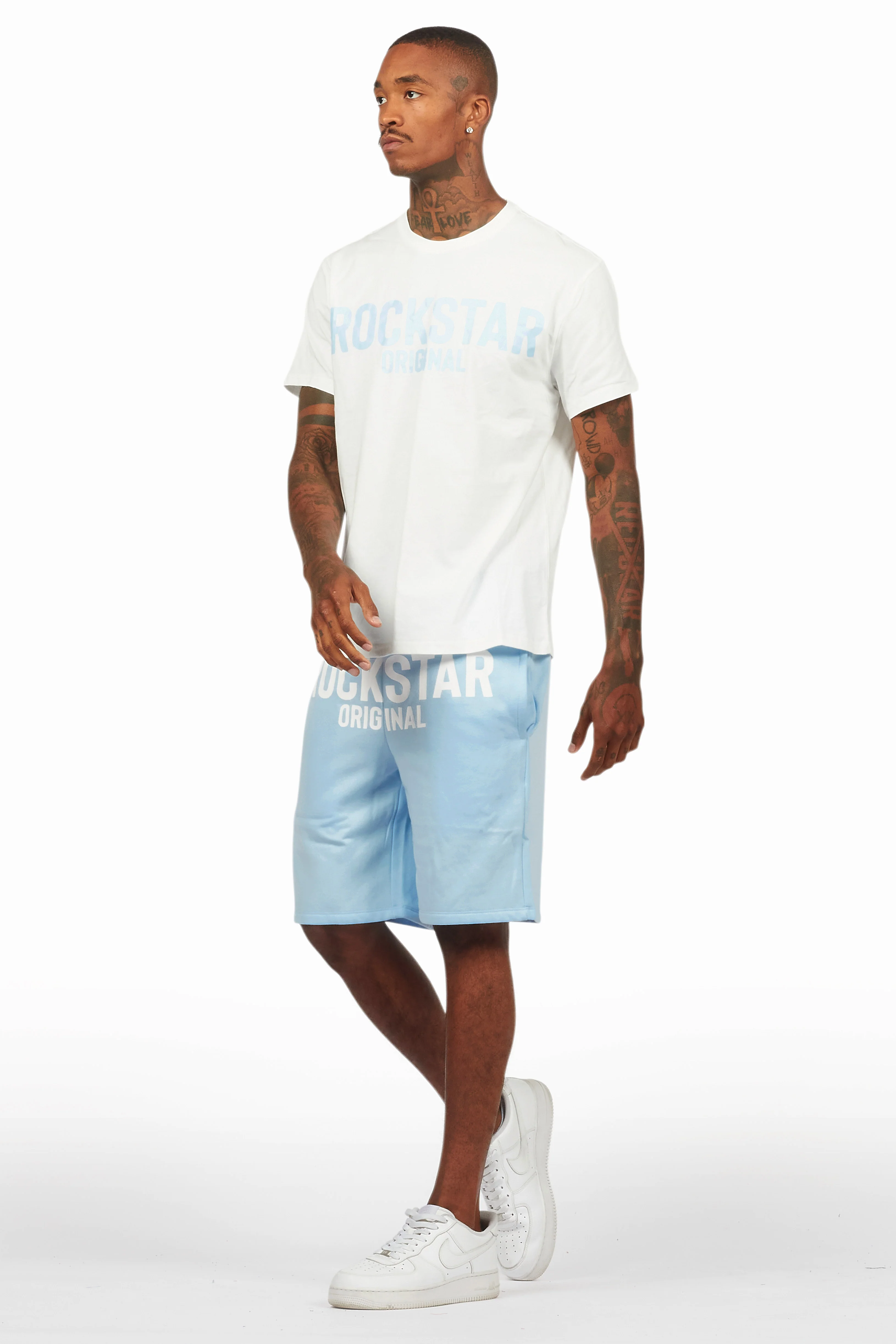 Sana White/Blue Short Set - Image 7