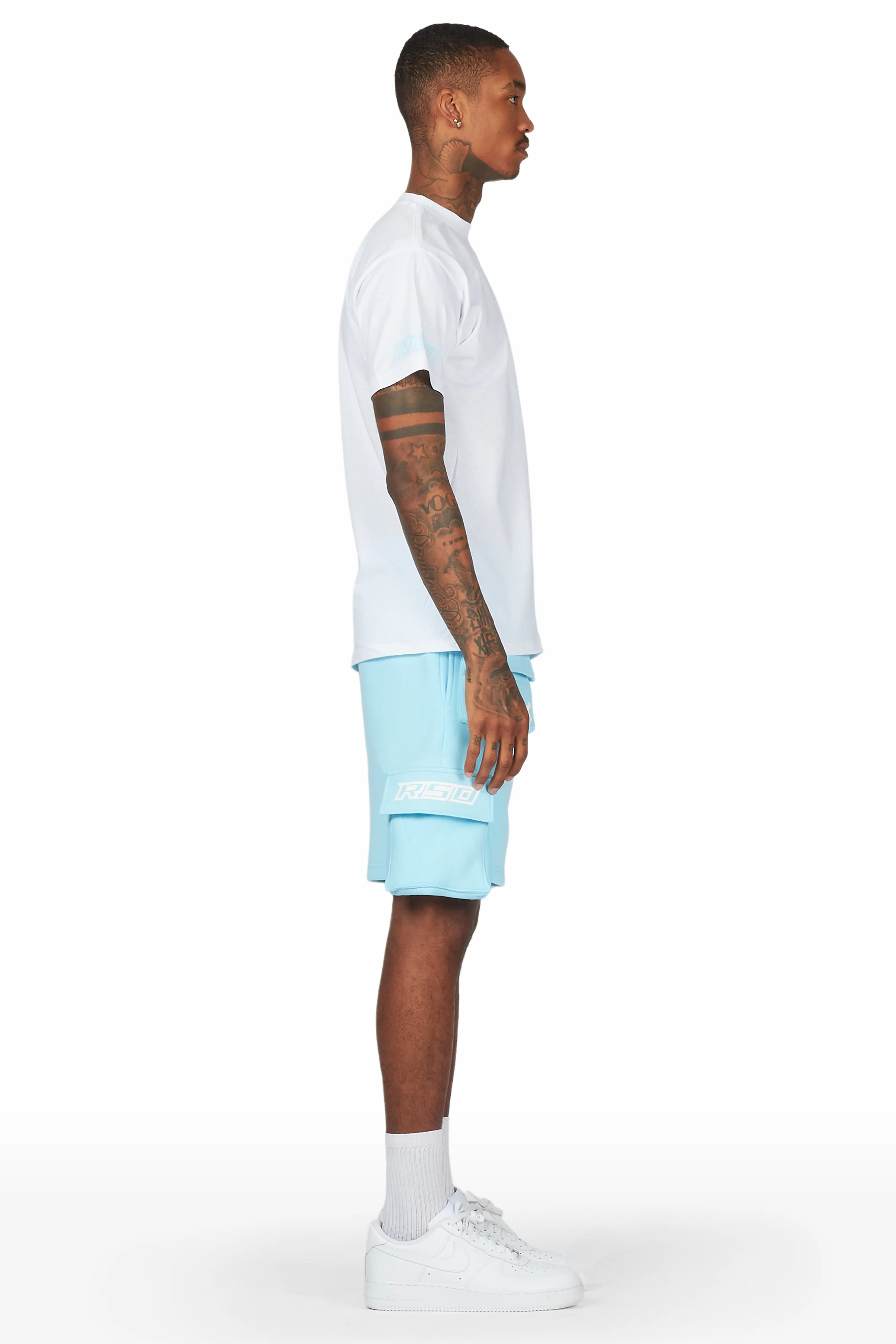 Jash White/Blue Short Set - Image 4
