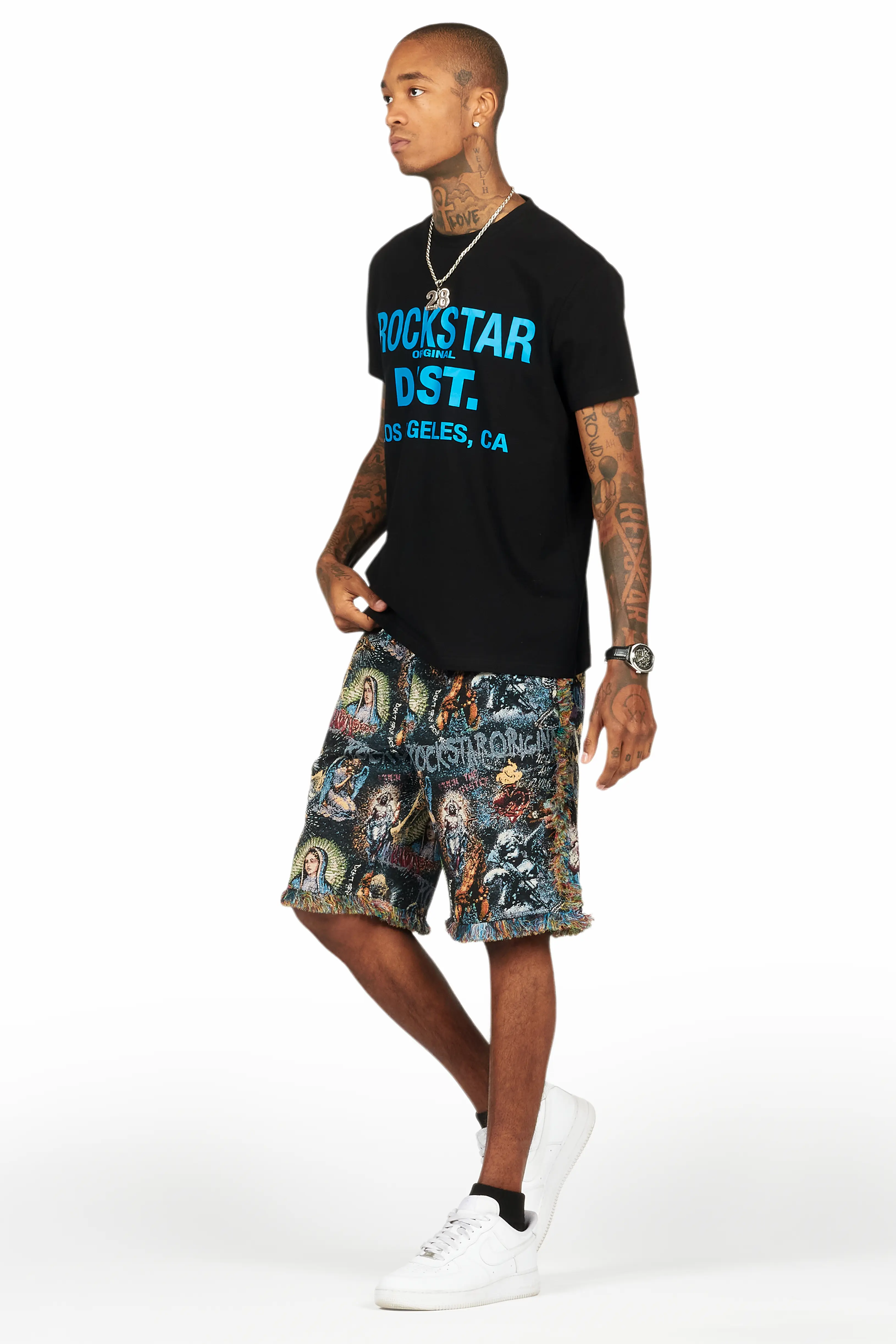Tappy Black/Multi T-Shirt Short Set - Image 5