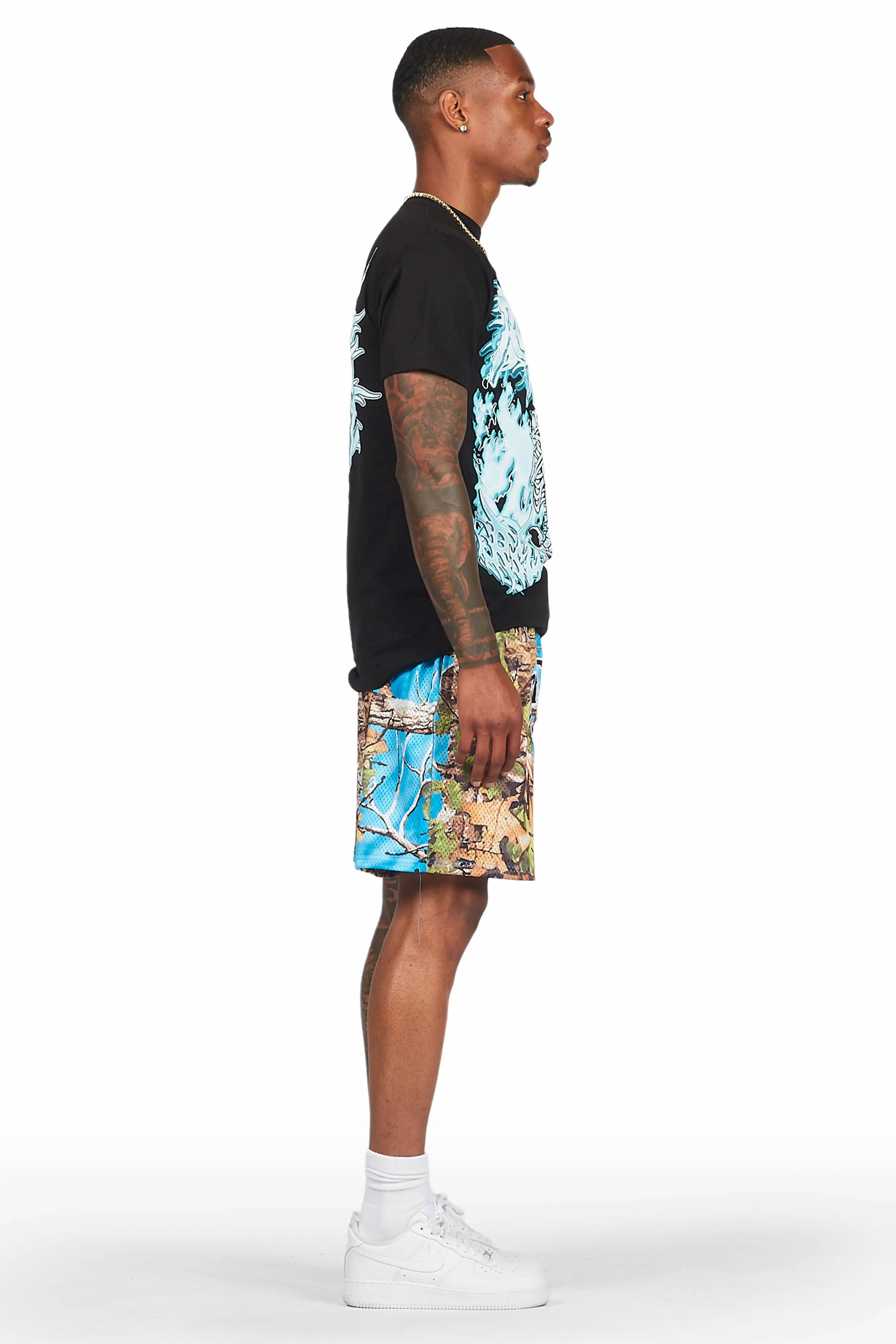 Ceri Turquoise Graphic Short - Image 5