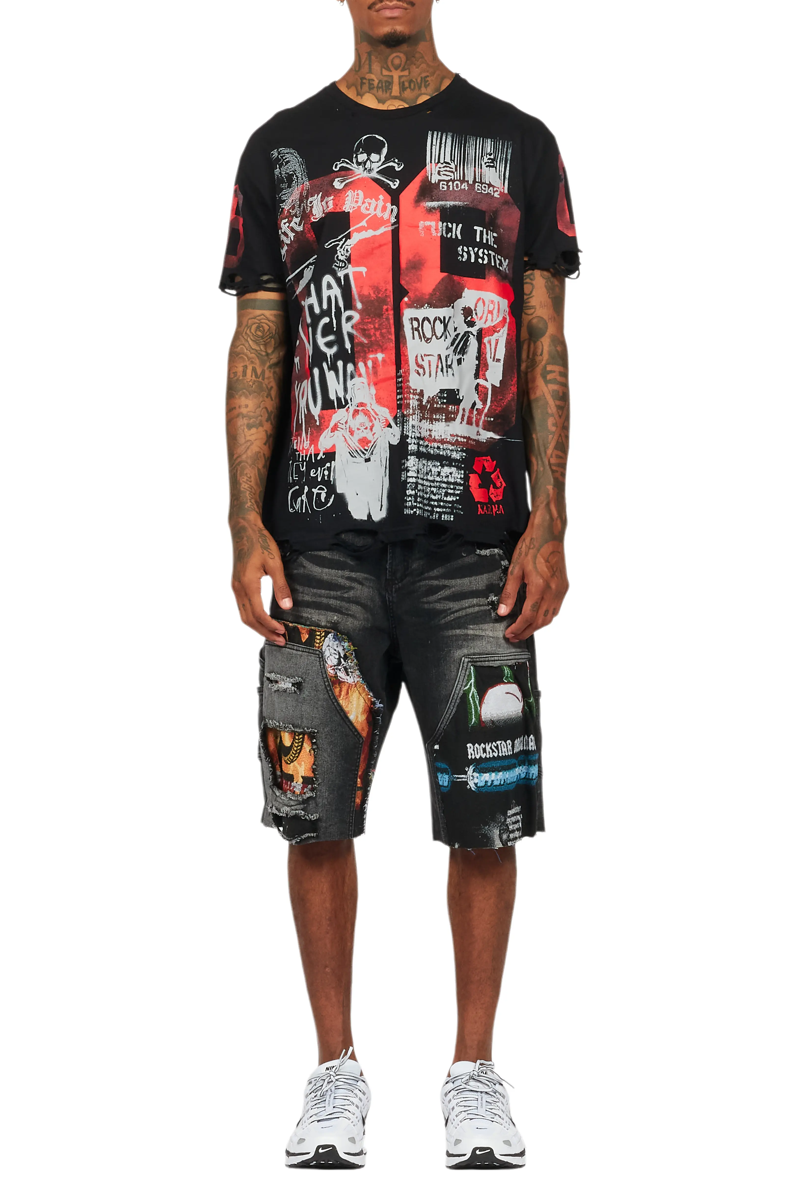 Grill Black T-Shirt/Denim Short Set - Image 11