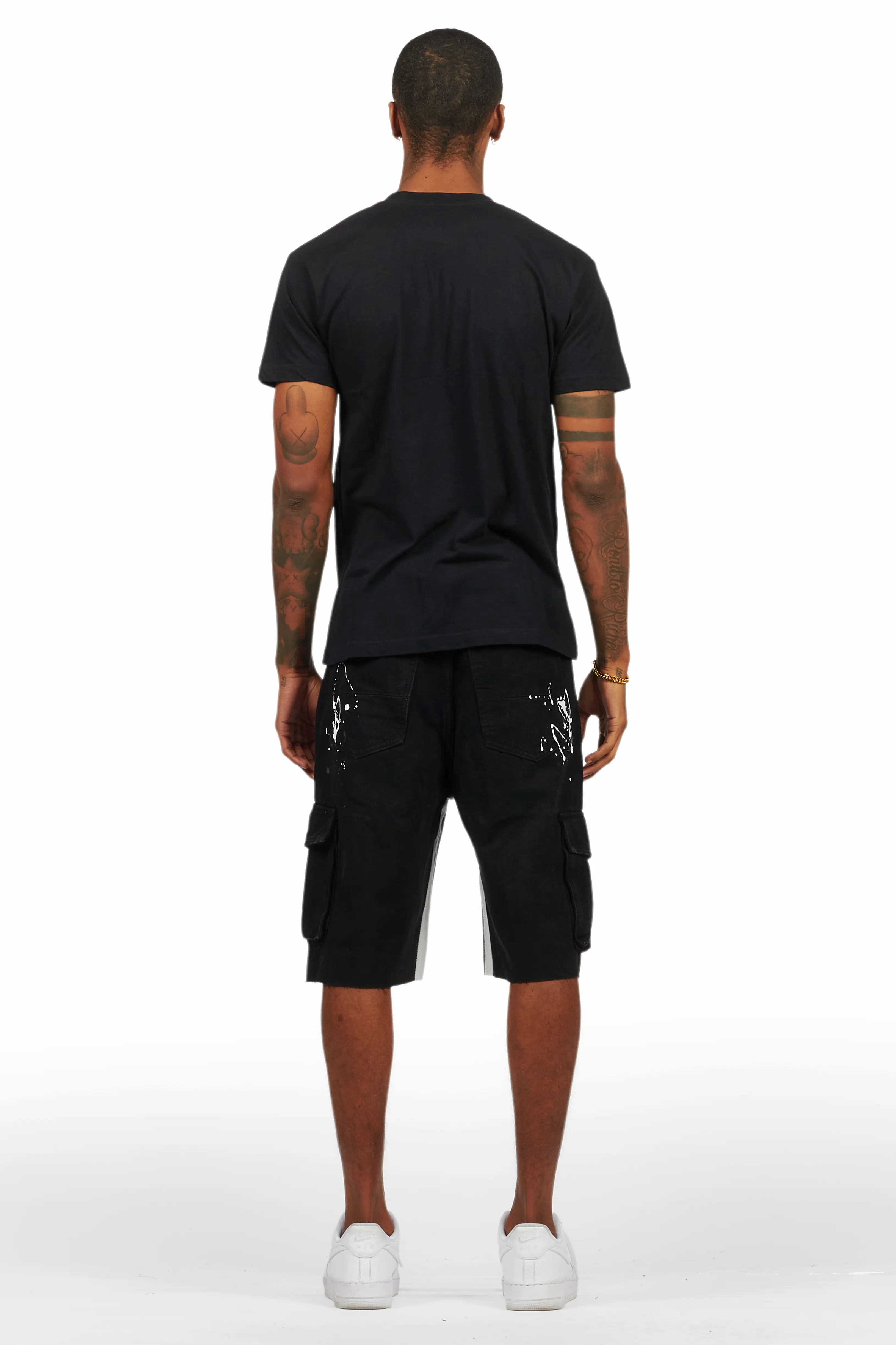 Amos Black T-Shirt/Denim Short Set - Image 4