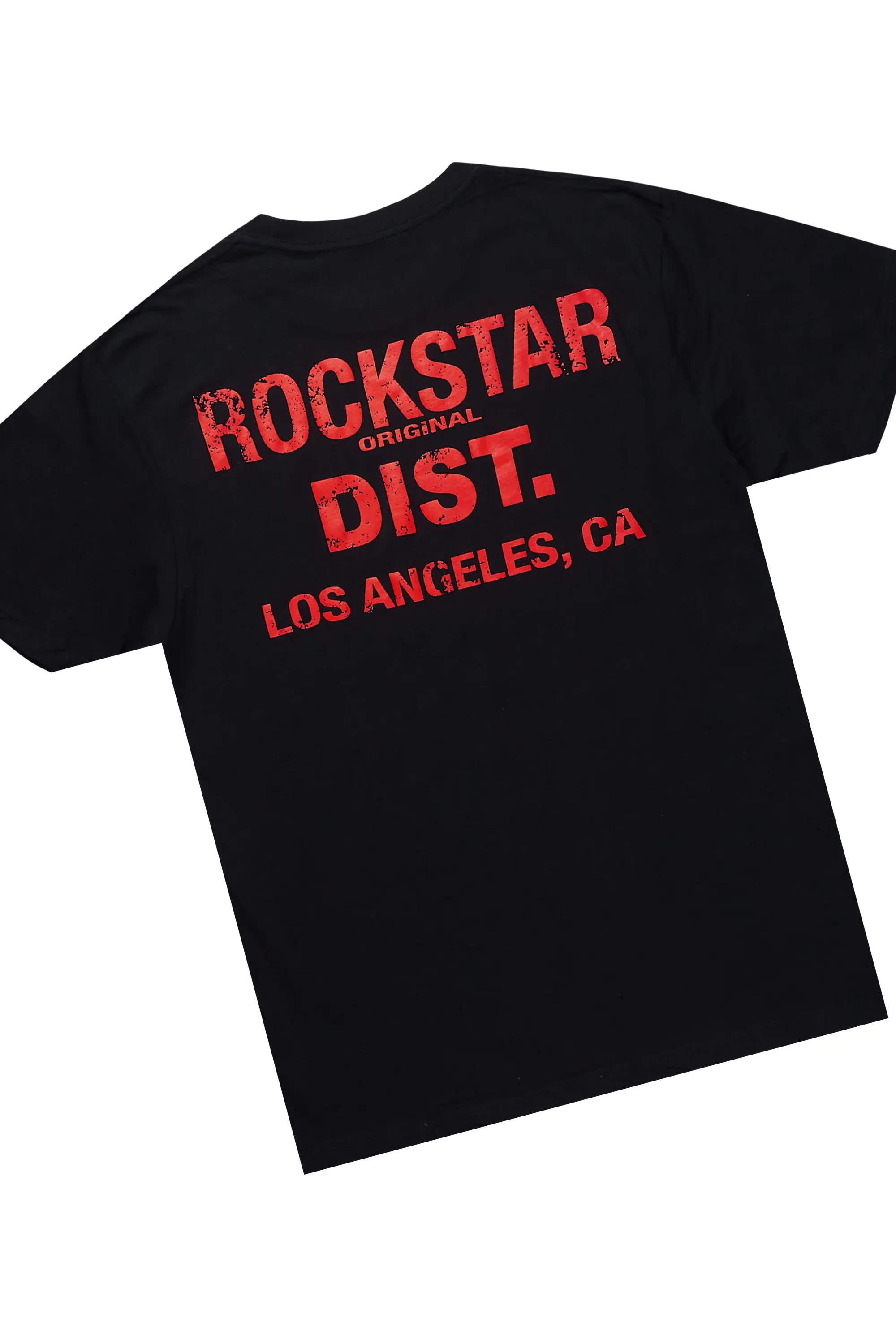 Akos Black/Red Tint T-Shirt/Denim Short Set - Image 8