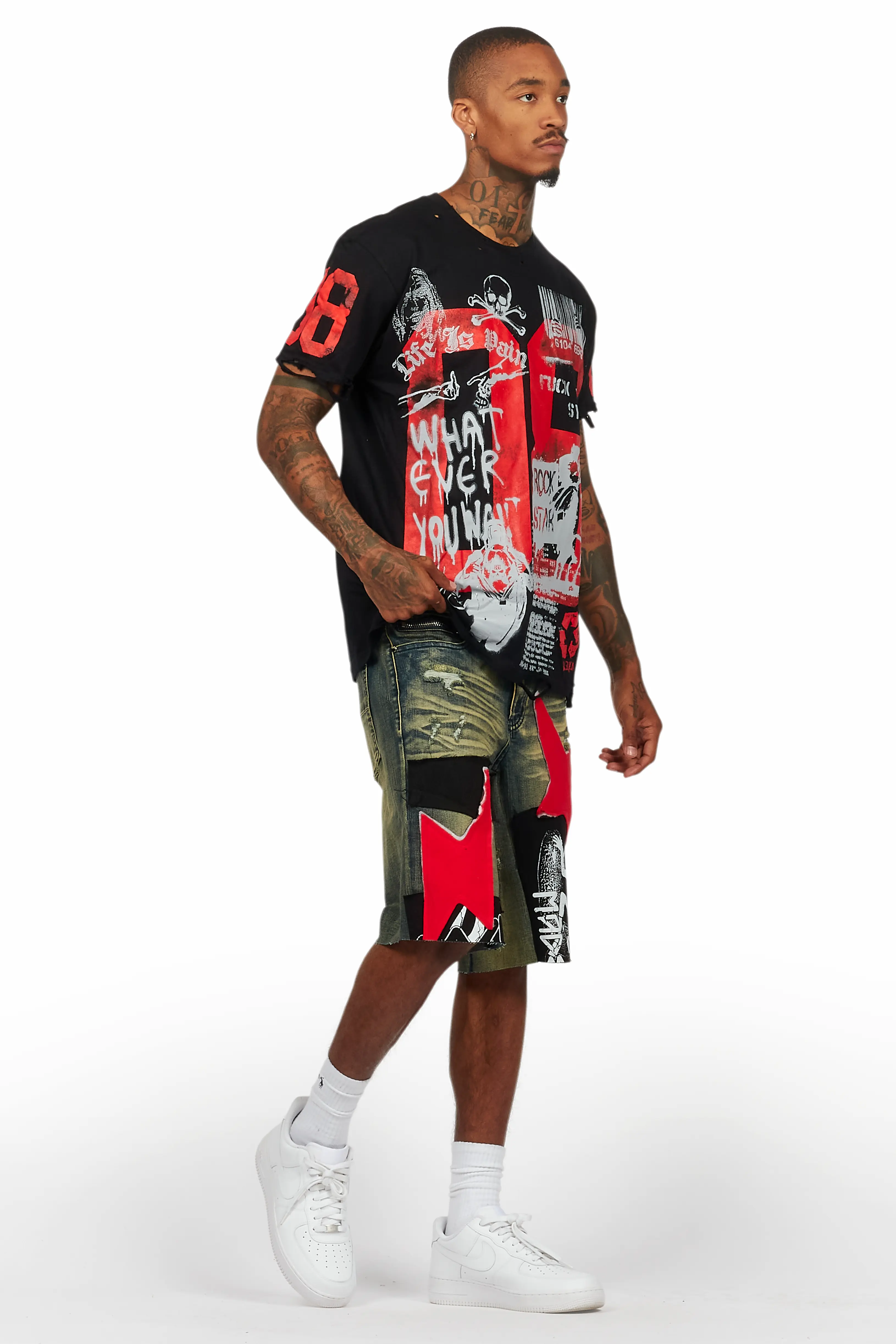 Grill Black/Tint T-Shirt/Denim Short Set - Image 6