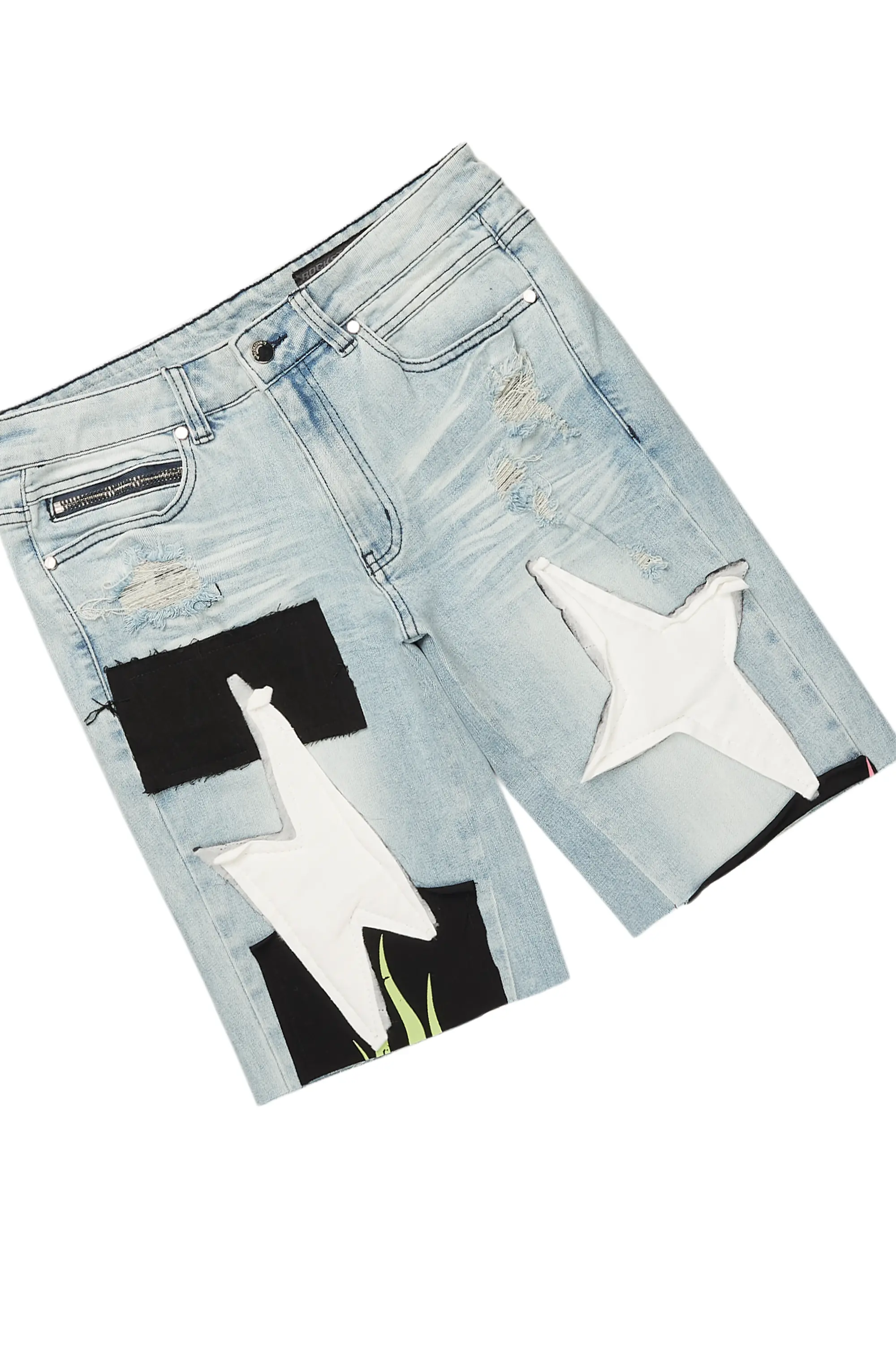 Butch White/Black T-Shirt/Denim Short Set - Image 9