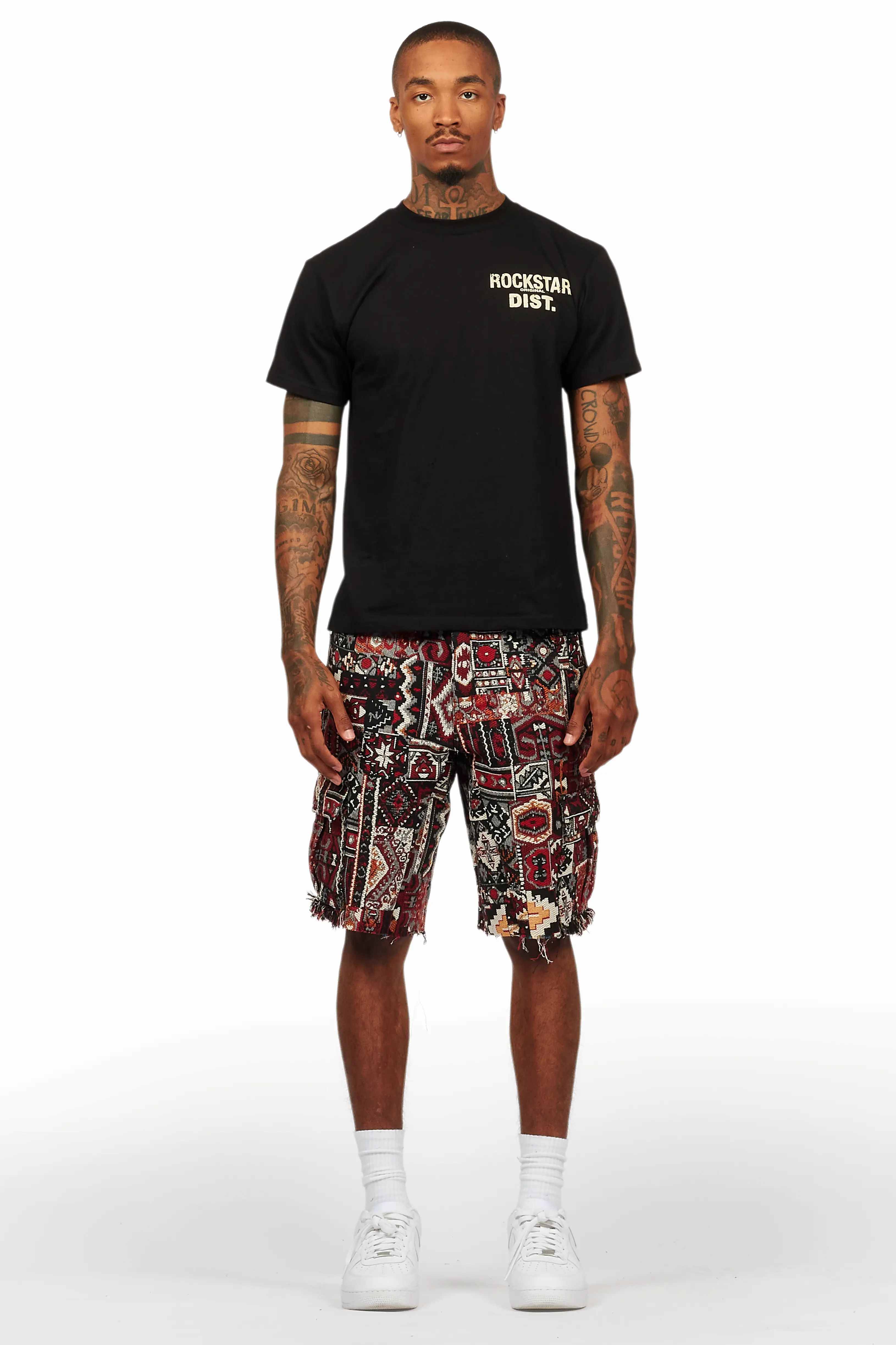Lake Black/Beige T-Shirt/Tapestry Short Set - Image 2
