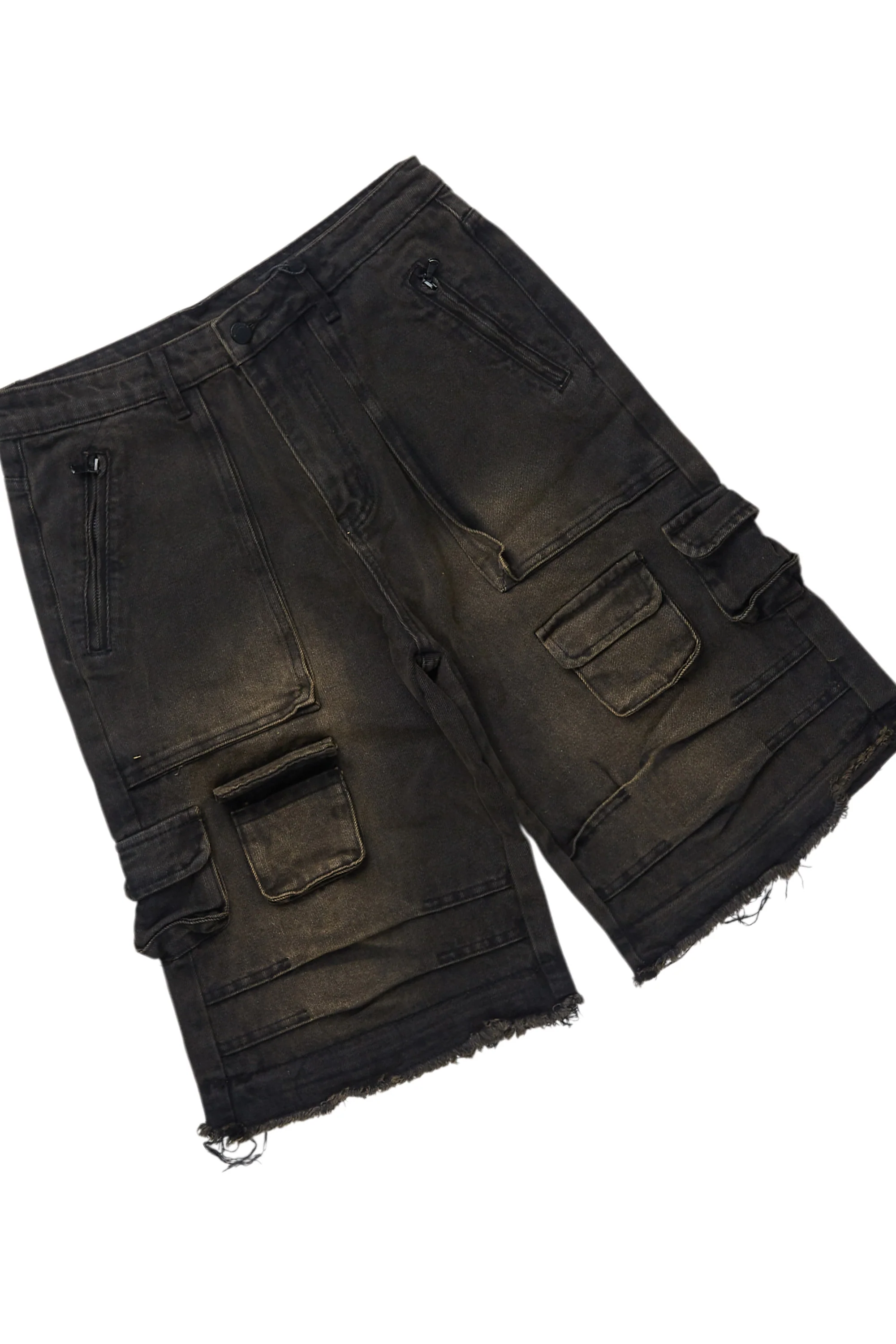 Beno Black/Yellow T-Shirt/Denim Short Set - Image 9