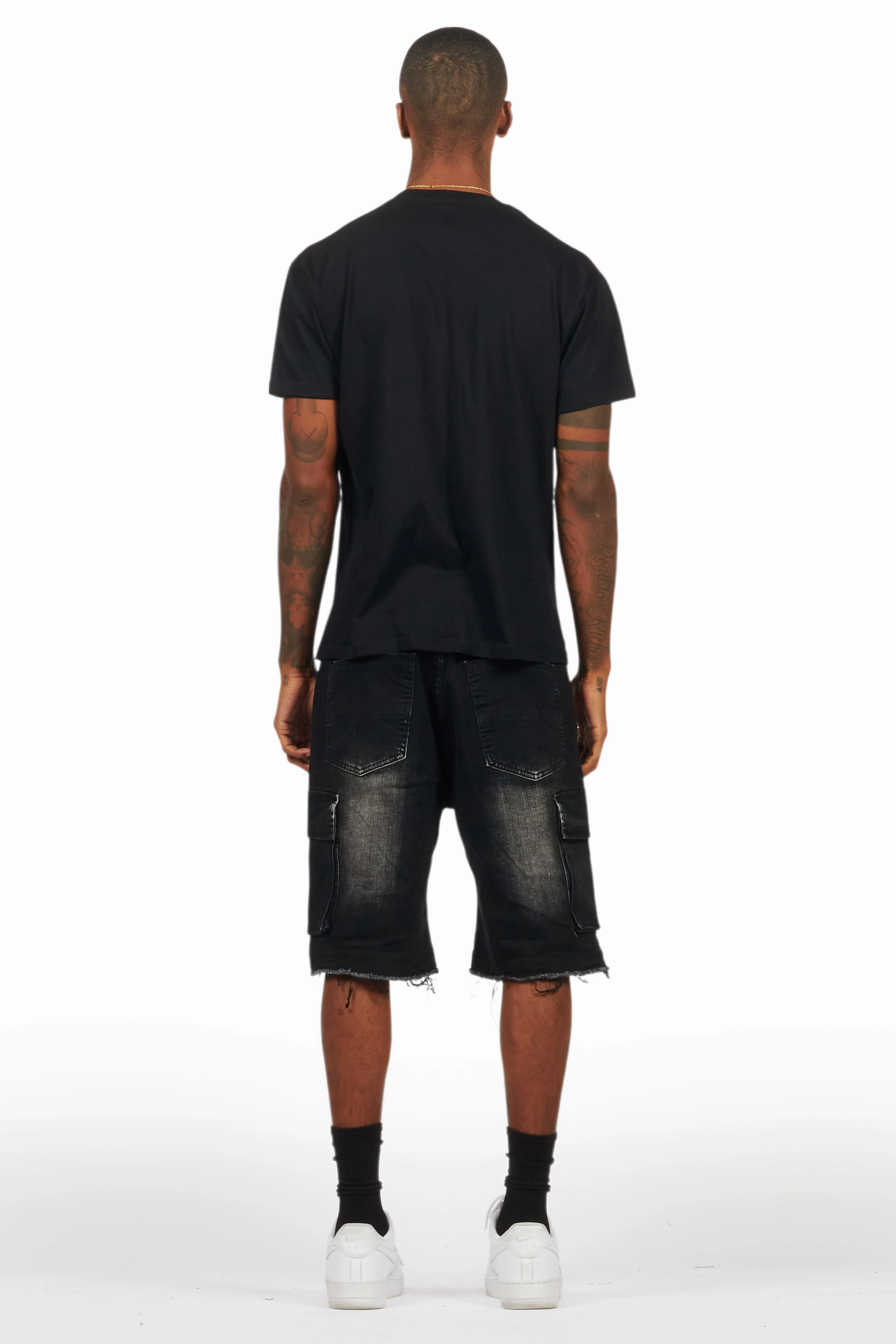 Kalix Black T-Shirt/Denim Short Set - Image 4