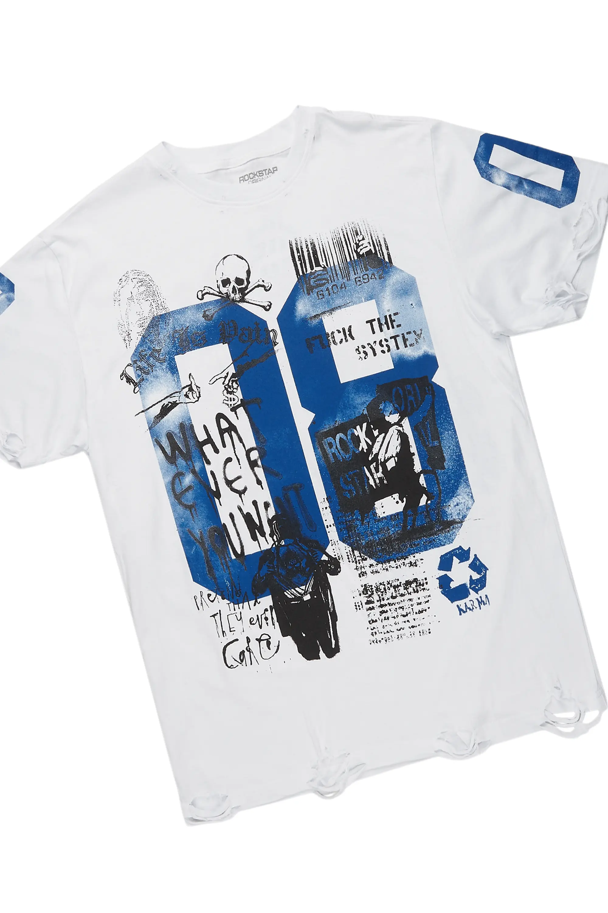 Grill White/Blue Tapestry T-Shirt/Denim Short Set - Image 5