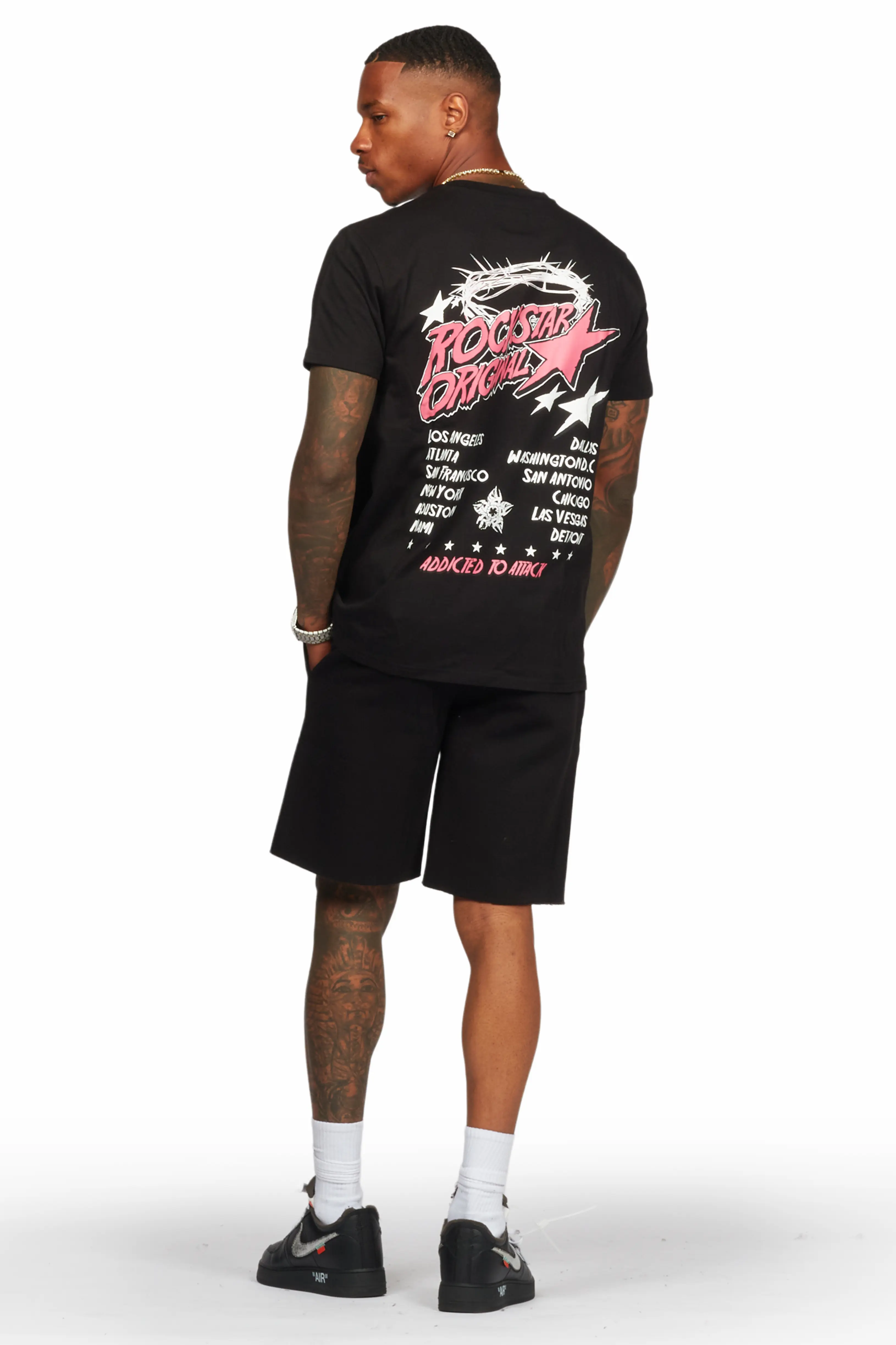 Austell Black T-Shirt/Short Set - Image 7