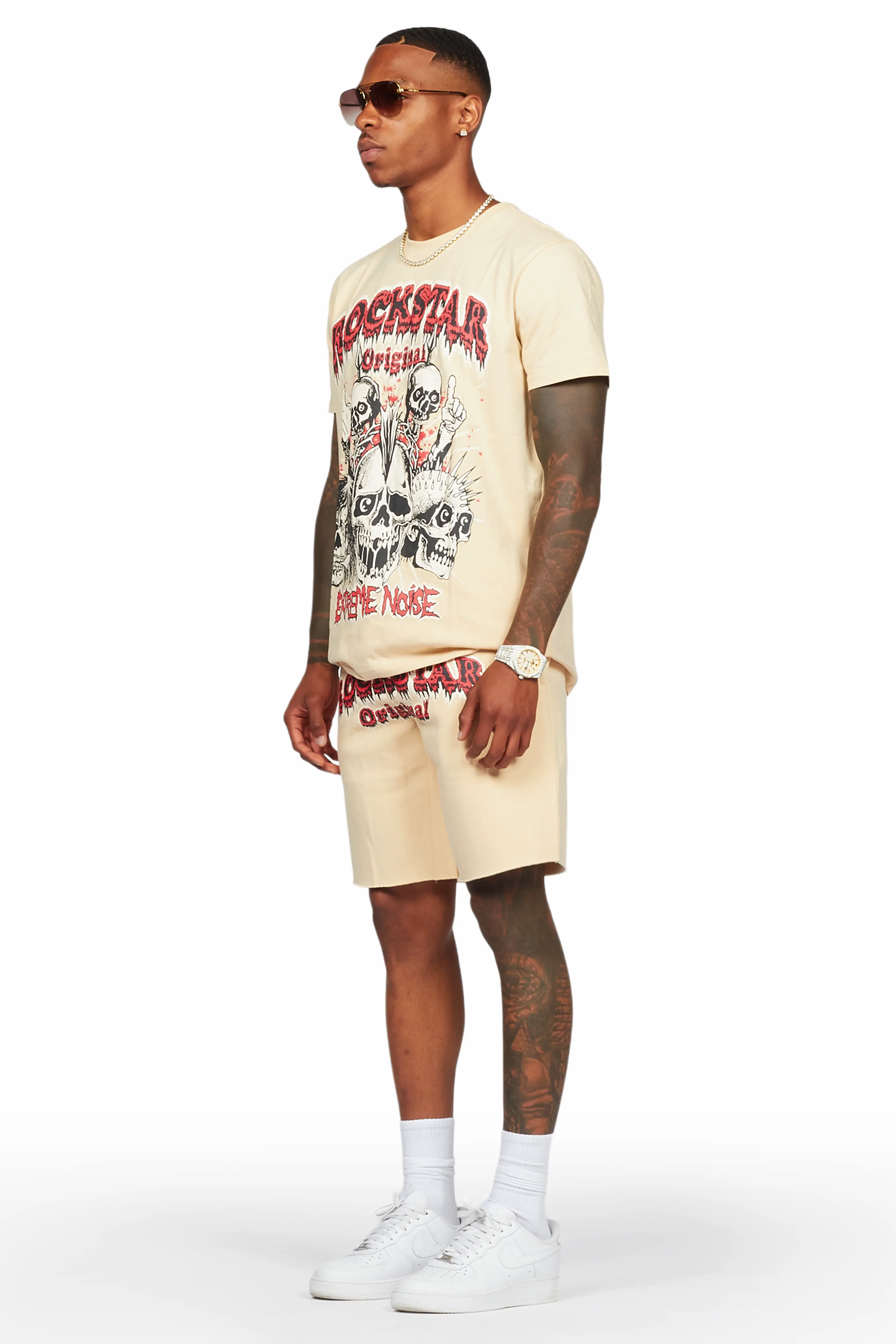 Tabor Beige T-Shirt/Short Set - Image 11