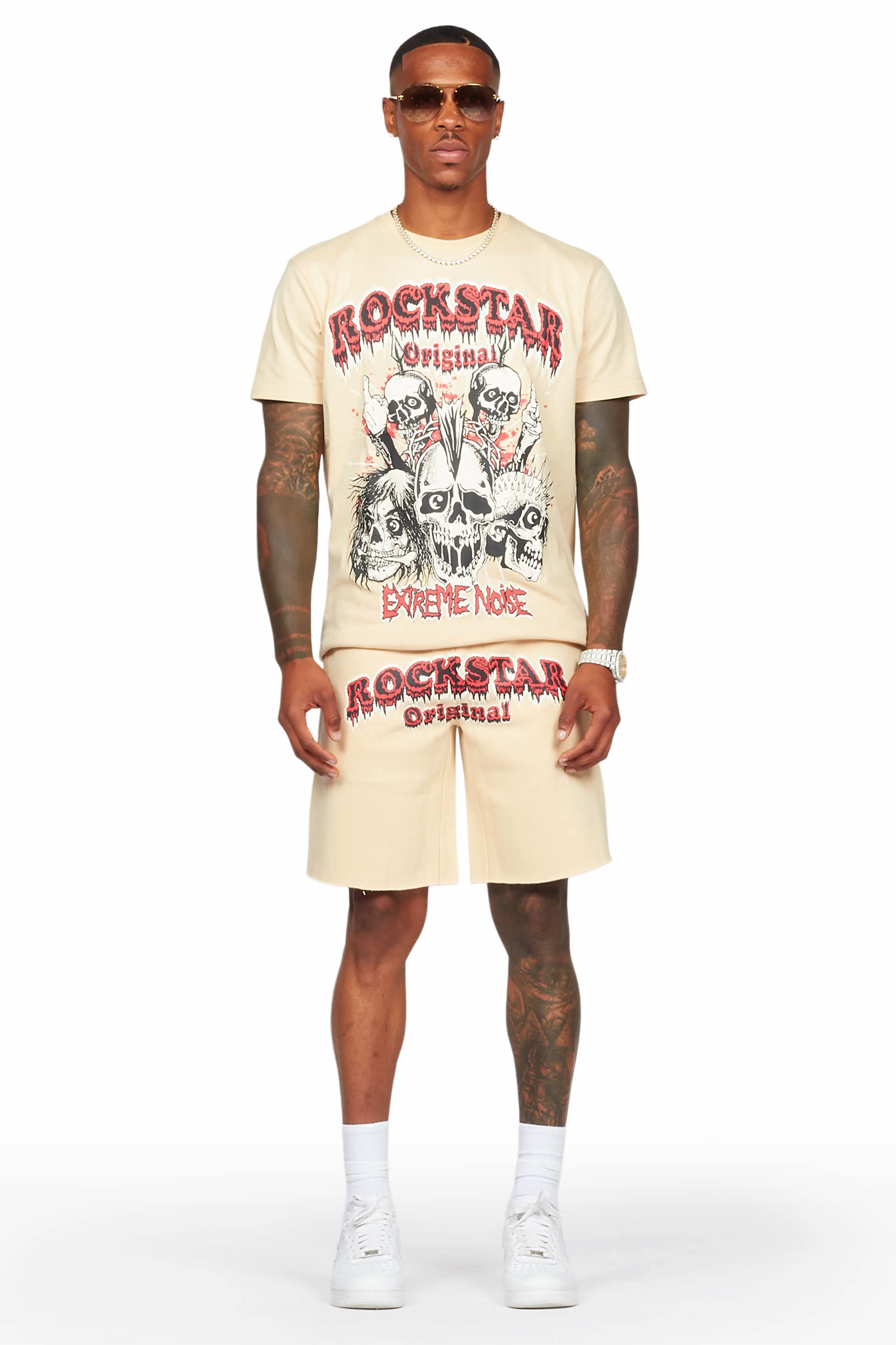 Tabor Beige T-Shirt/Short Set - Image 7