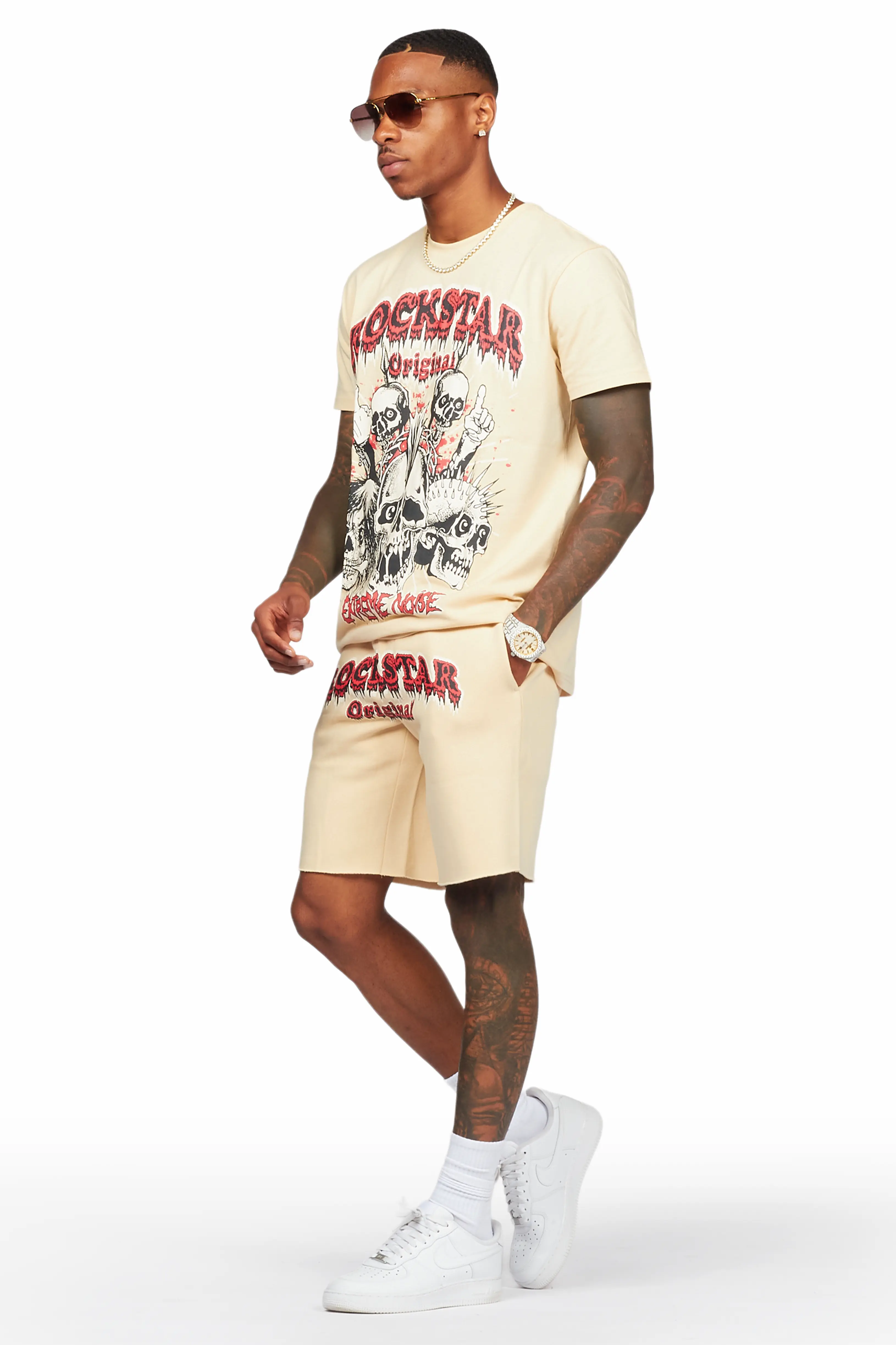 Tabor Beige T-Shirt/Short Set - Image 8