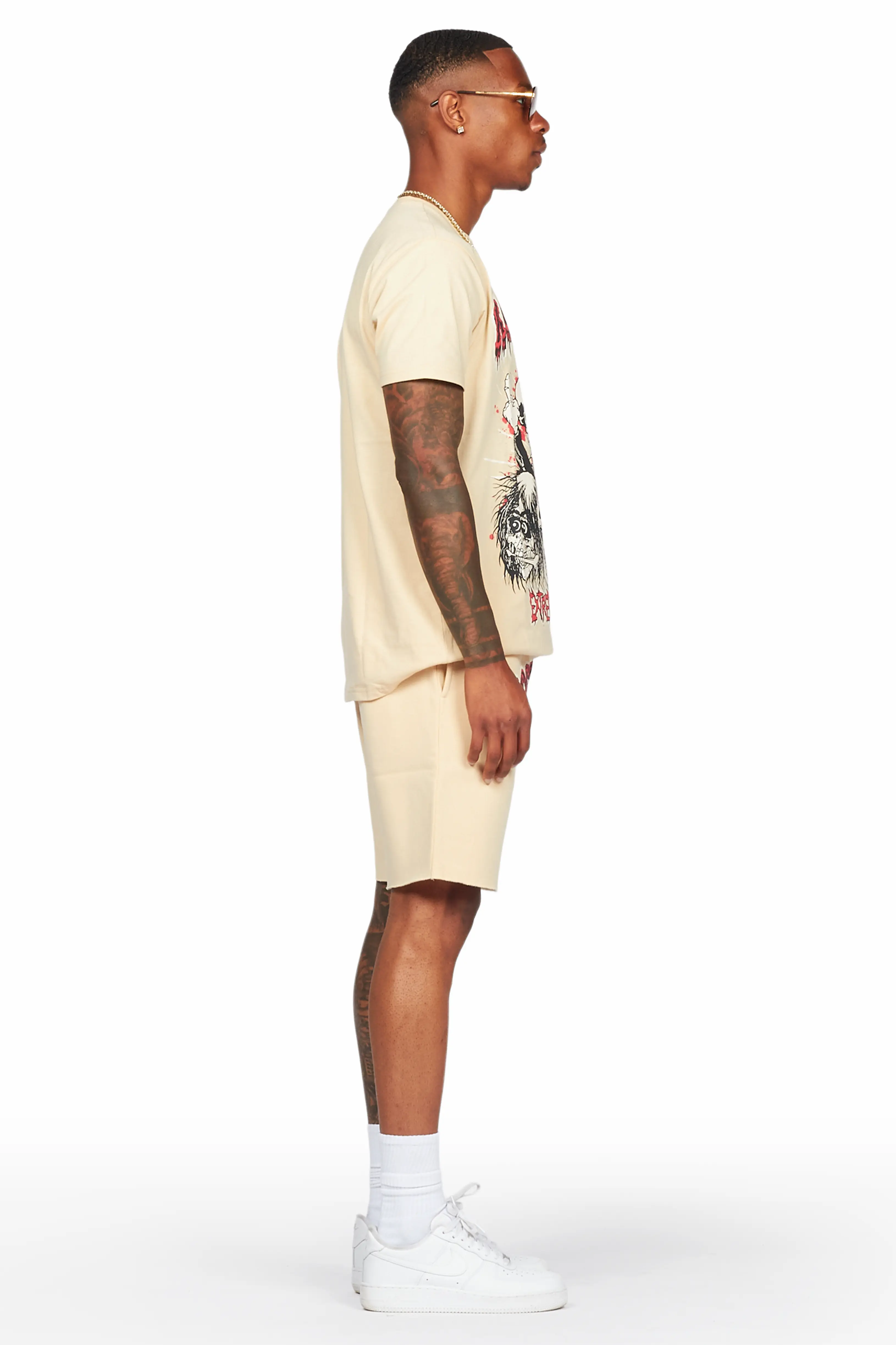 Tabor Beige T-Shirt/Short Set - Image 9