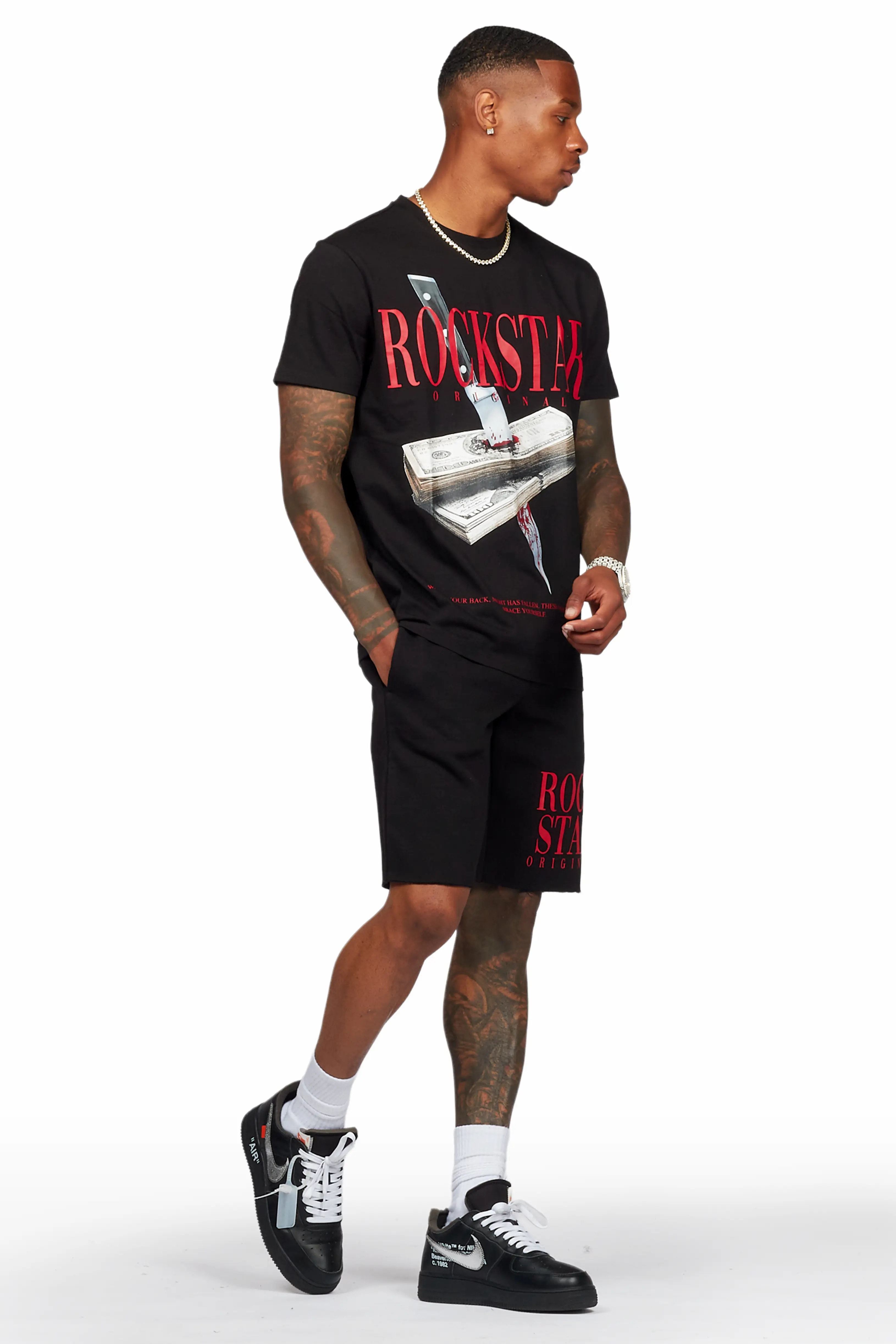 Dayte Nite Black T-Shirt/Short Set - Image 7